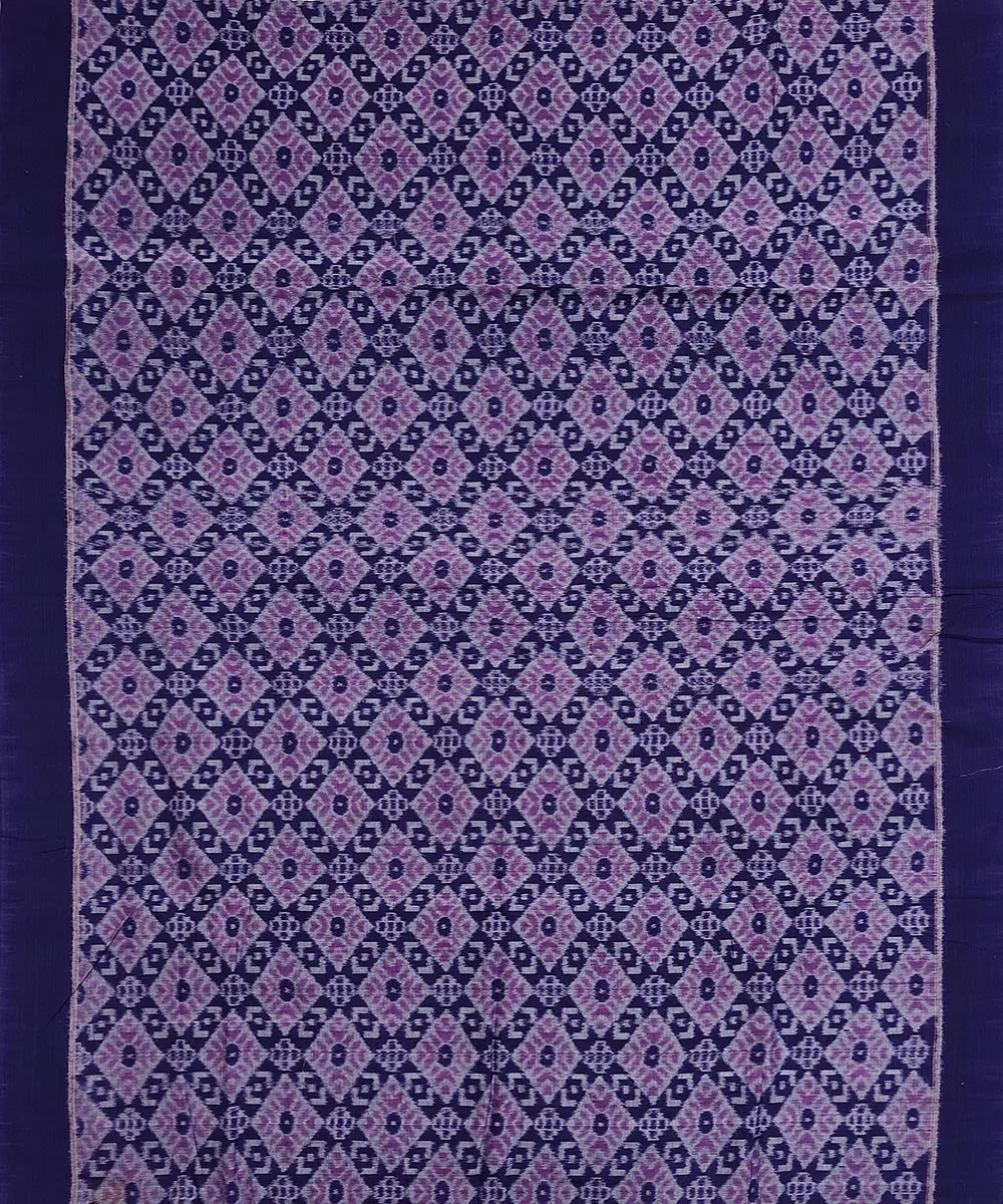 2.5 m Purple navy blue handwoven cotton sambalpuri kurta material