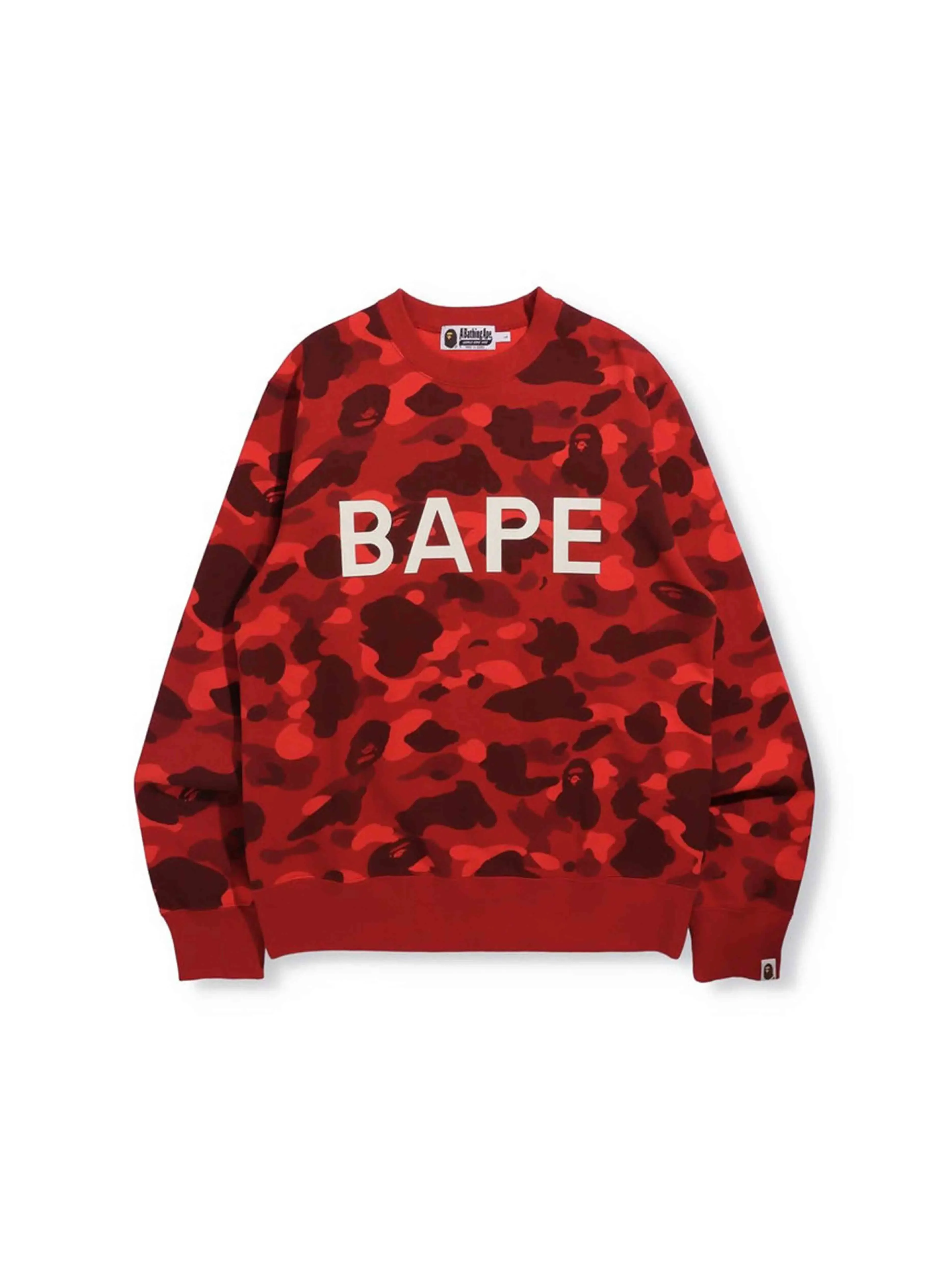 A Bathing Ape Colour Camo BAPE Crewneck Red