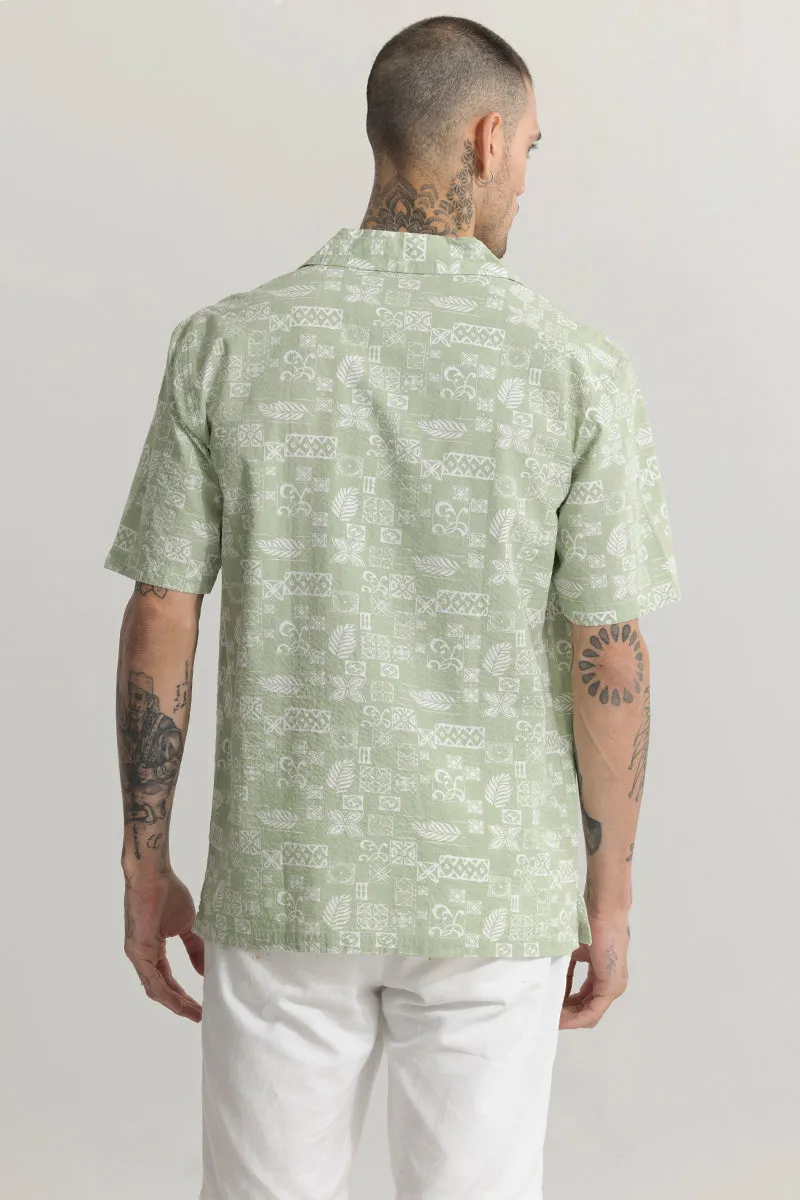 Acacia Green Seersucker Shirt