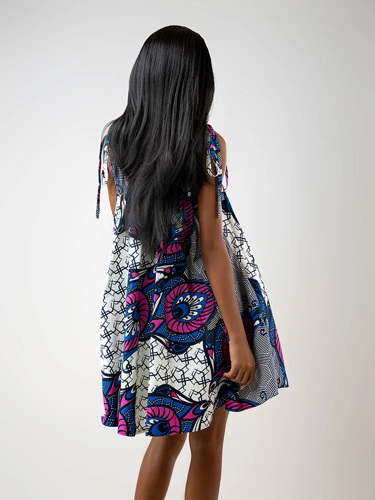 African Print Khady Mini caba dress