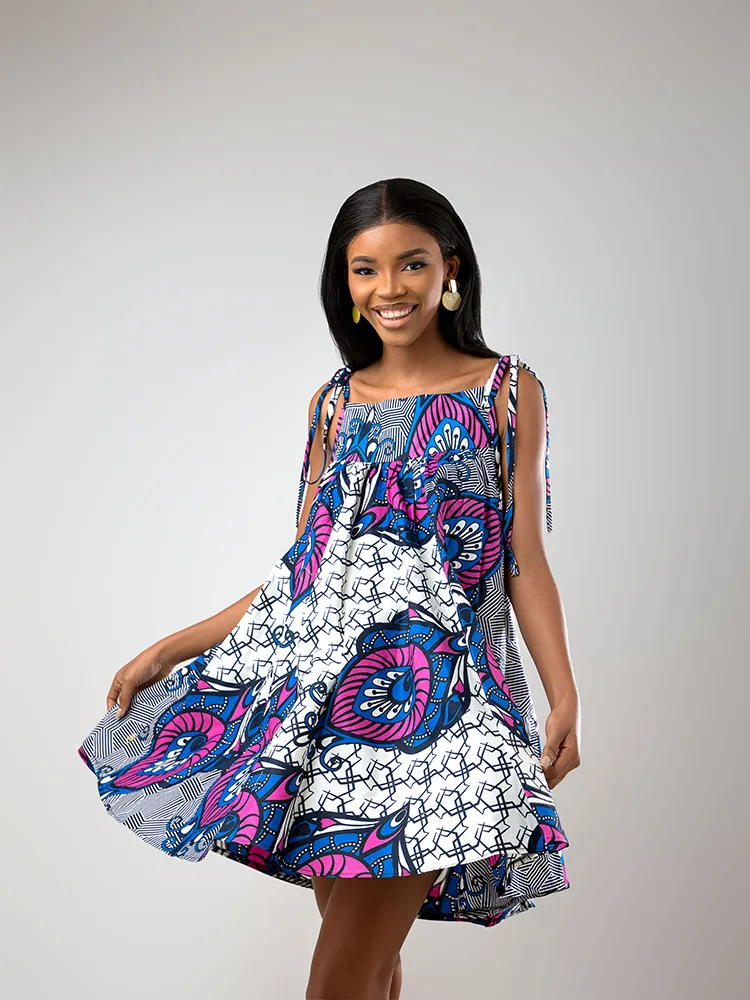 African Print Khady Mini caba dress