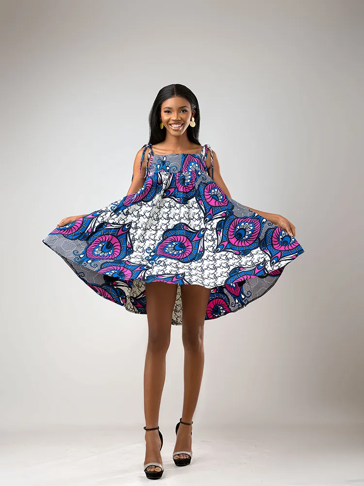 African Print Khady Mini caba dress