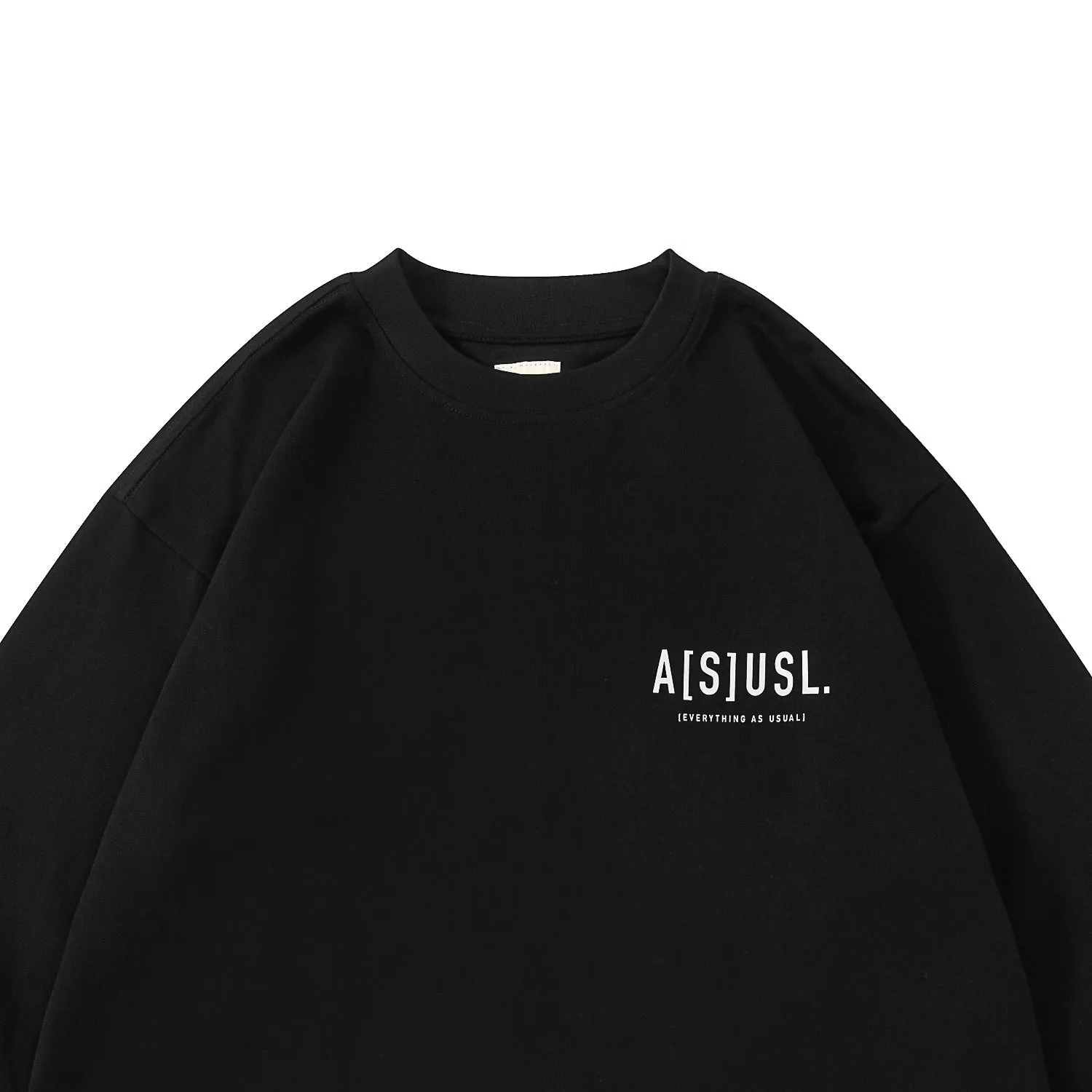 A[S]USL KID'S REFLECTIVE LOGO LONG TEE-BLACK