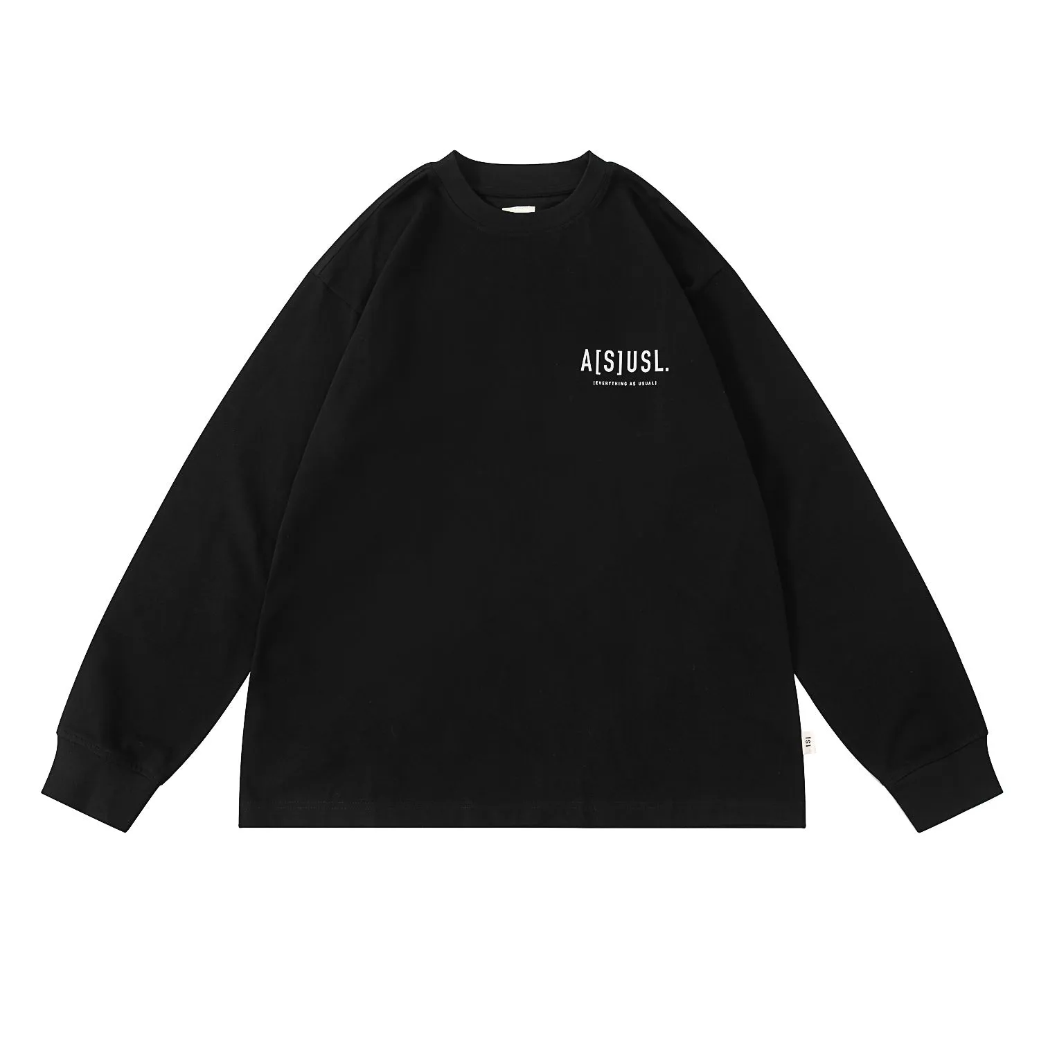 A[S]USL KID'S REFLECTIVE LOGO LONG TEE-BLACK