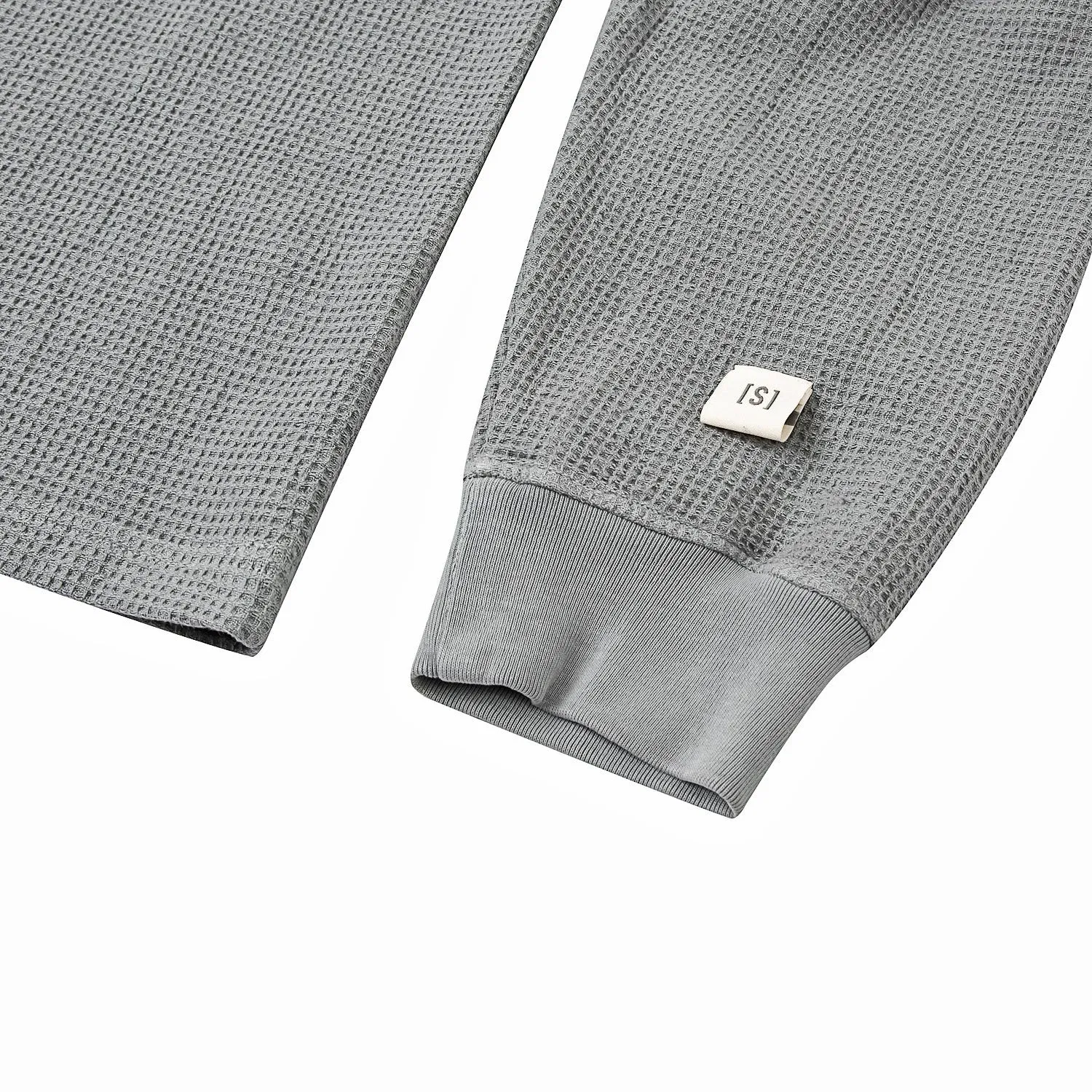 A[S]USL PIGMENT DYE WAFFLE POCKET LONG TEE-GREY