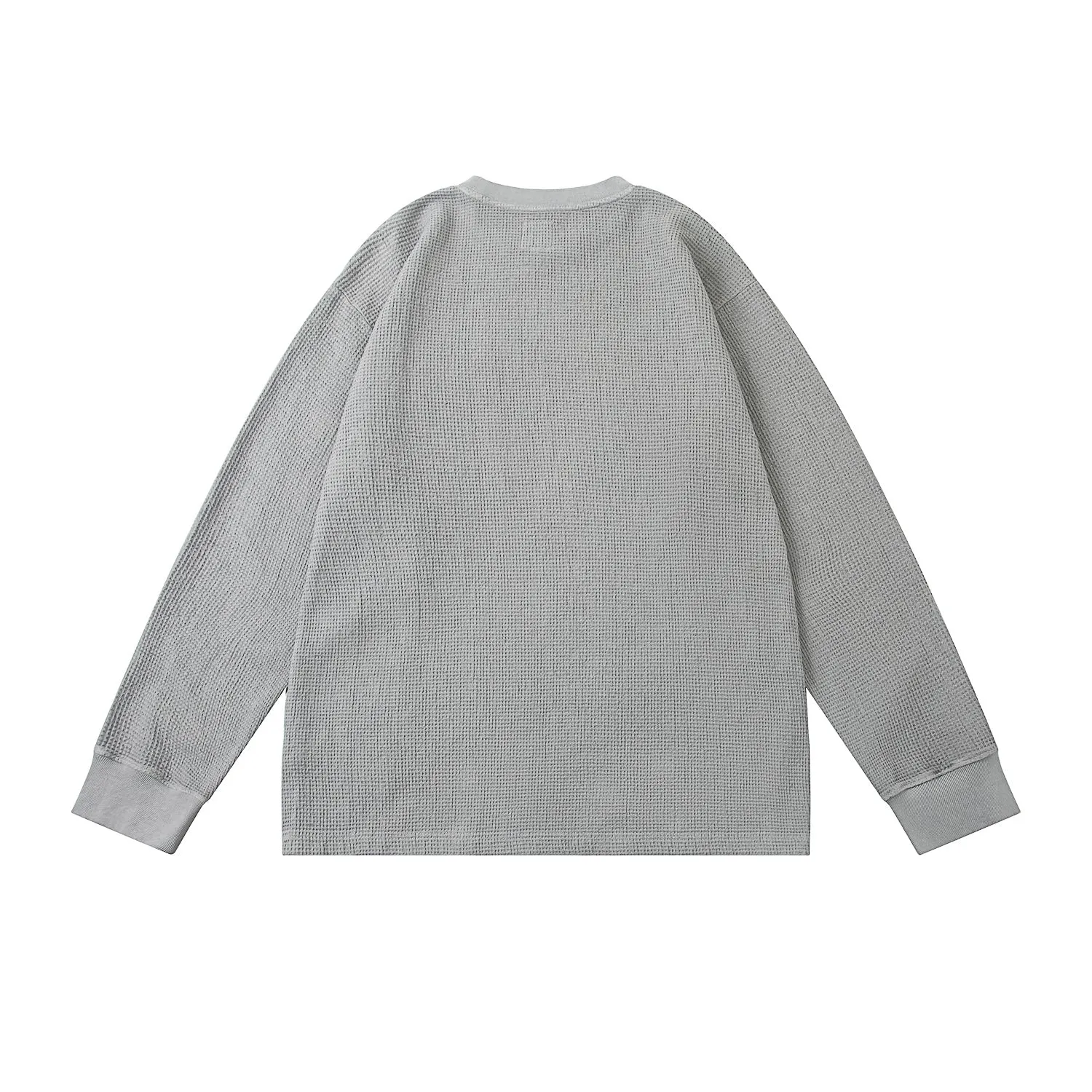 A[S]USL PIGMENT DYE WAFFLE POCKET LONG TEE-GREY