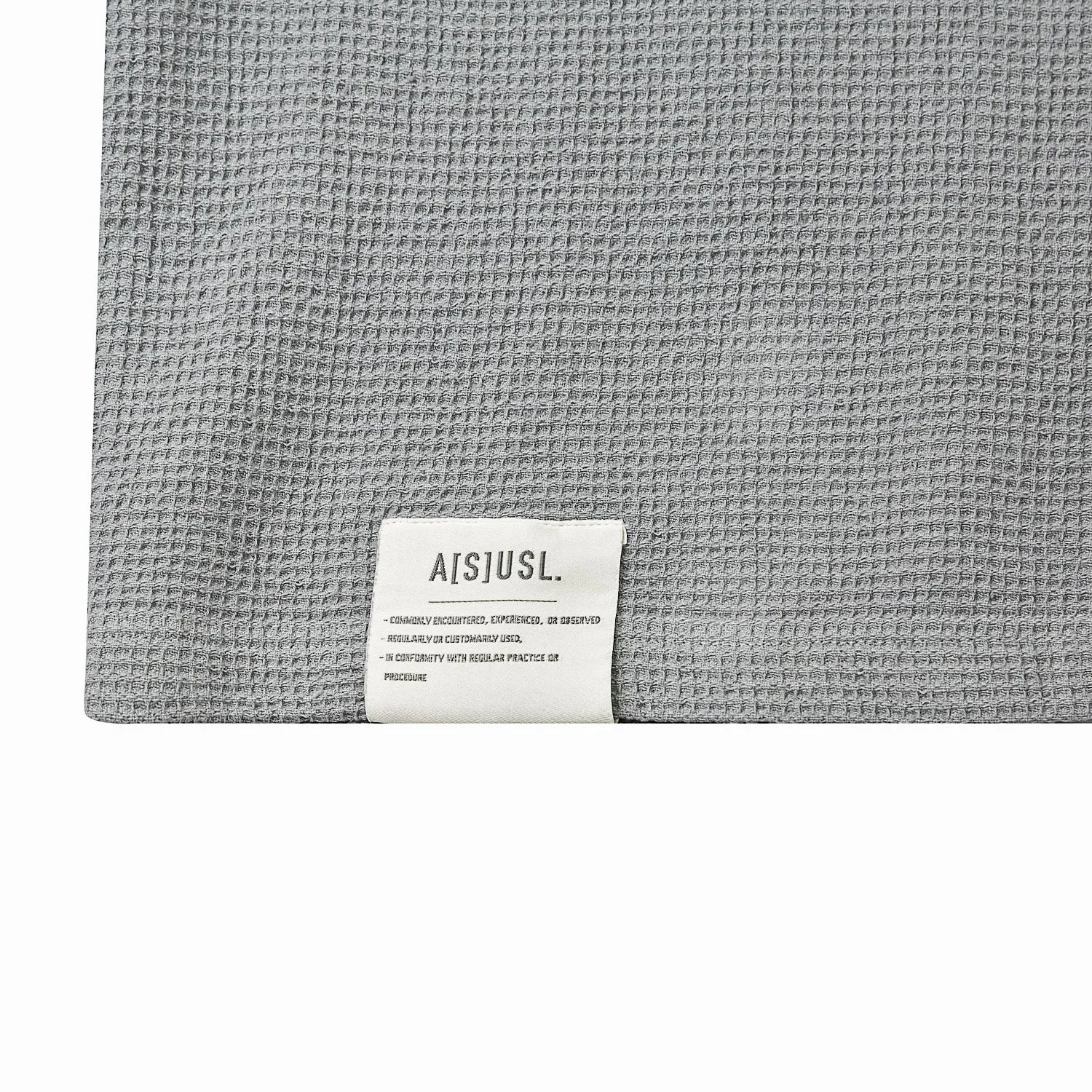 A[S]USL PIGMENT DYE WAFFLE POCKET LONG TEE-GREY