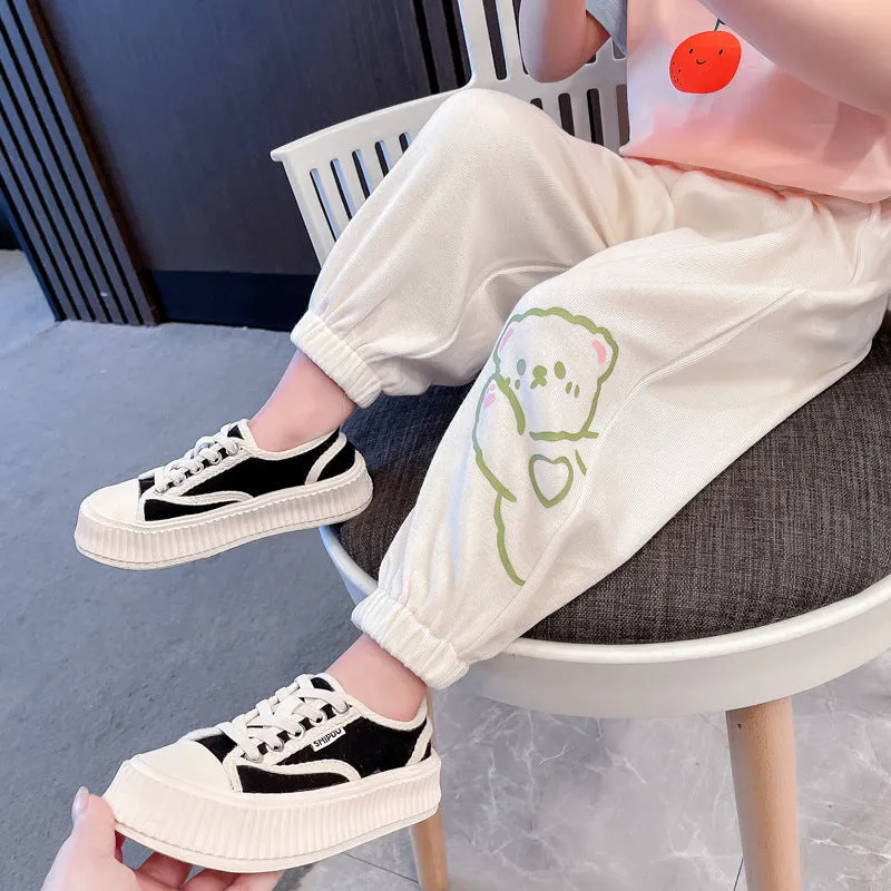 Baby Kid Girls Dinosaur Cartoon Print Pants