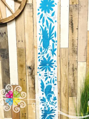 Blue Turquoise Small Solid Otomi Table Runner - Camino de Tenango