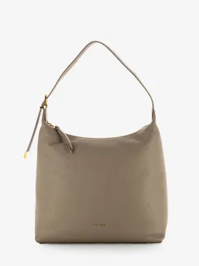 Borsa a spalla in pelle granata warm taupe