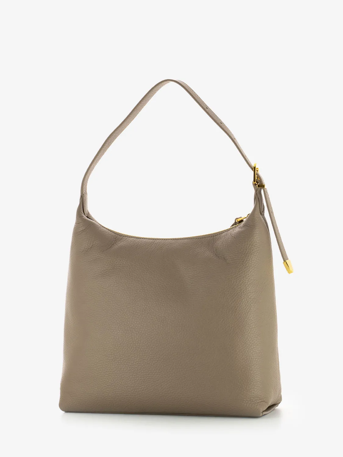 Borsa a spalla in pelle granata warm taupe