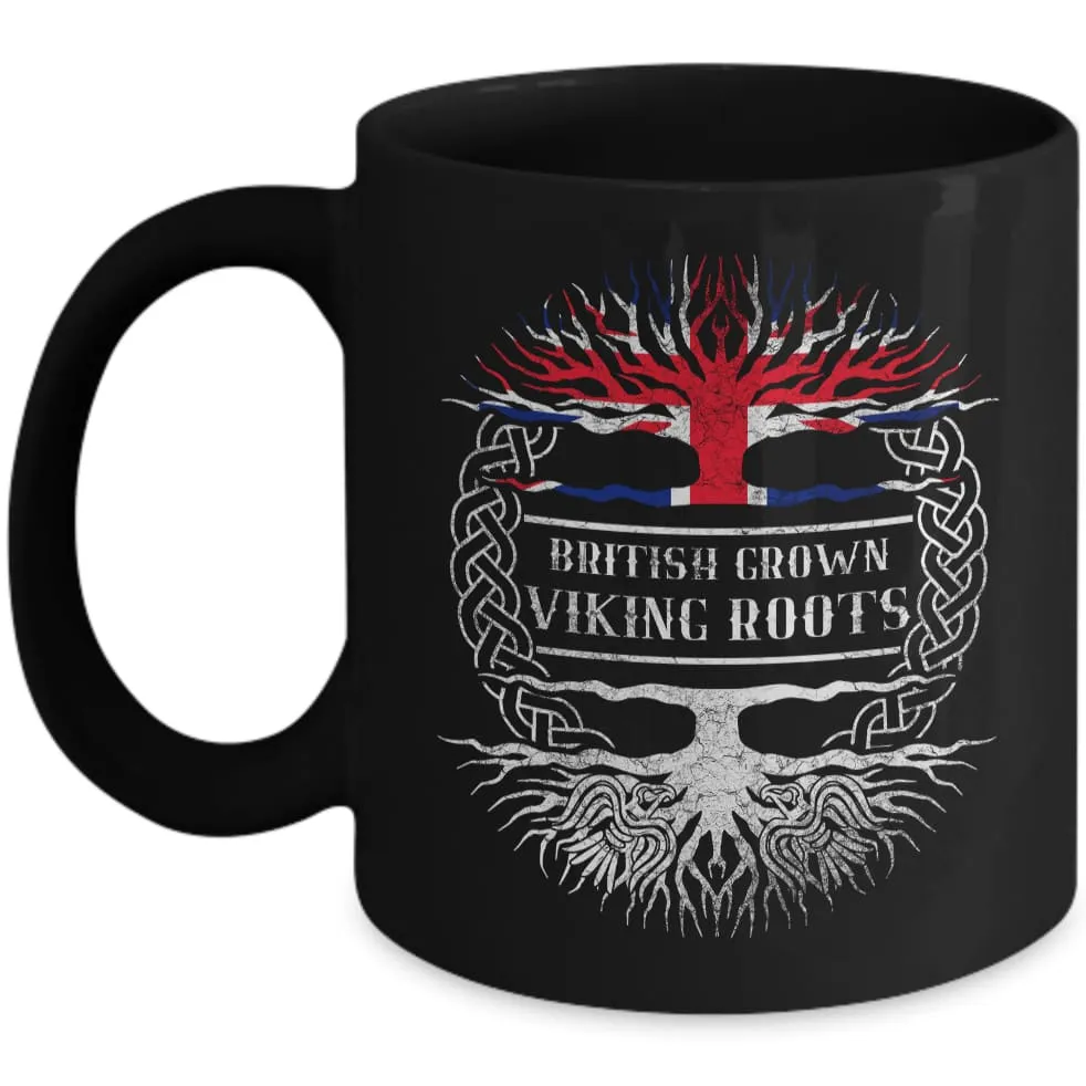 British Grown Viking Roots Black Mug