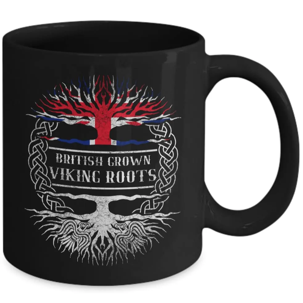 British Grown Viking Roots Black Mug