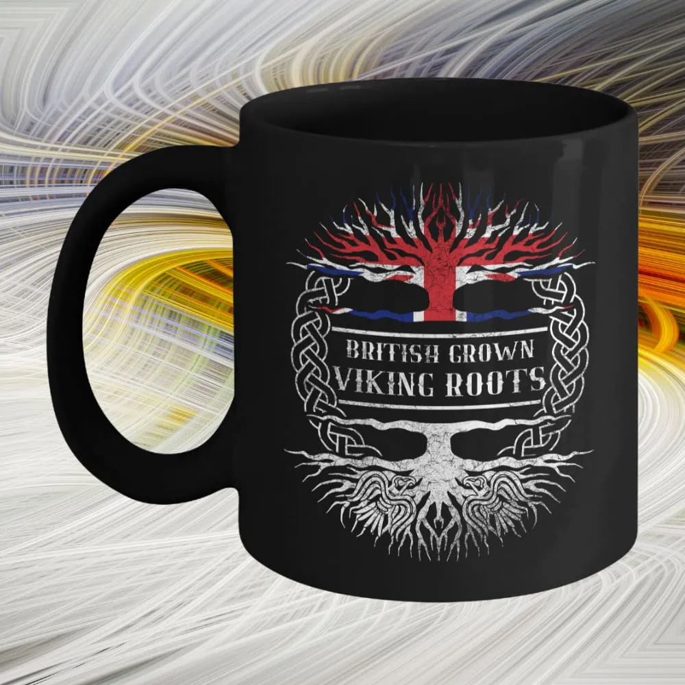 British Grown Viking Roots Black Mug