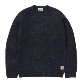 Carhartt WIP Anglistic Sweater - Dark Navy Heather