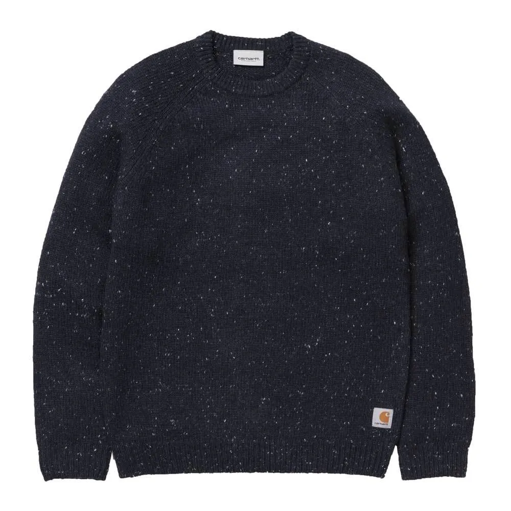 Carhartt WIP Anglistic Sweater - Dark Navy Heather