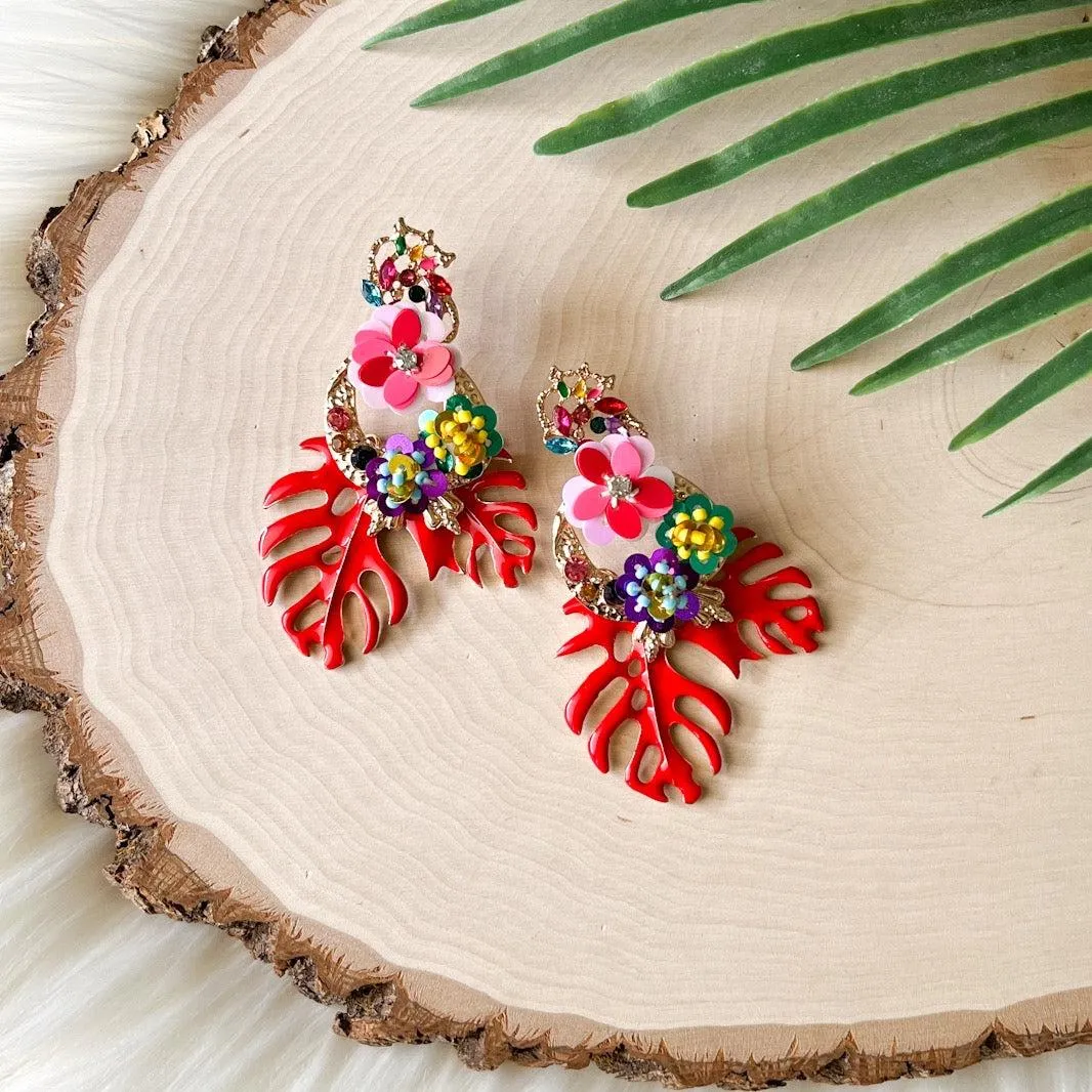 Caribbean Palm Leaf Earrings - 6 Colors LAST CHANCE!