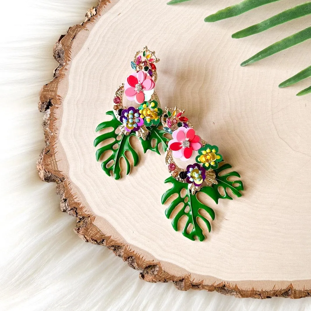 Caribbean Palm Leaf Earrings - 6 Colors LAST CHANCE!