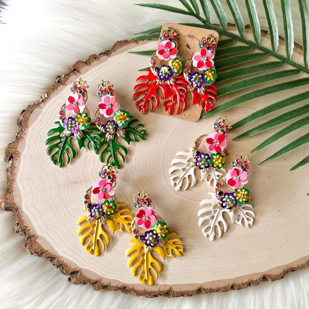 Caribbean Palm Leaf Earrings - 6 Colors LAST CHANCE!