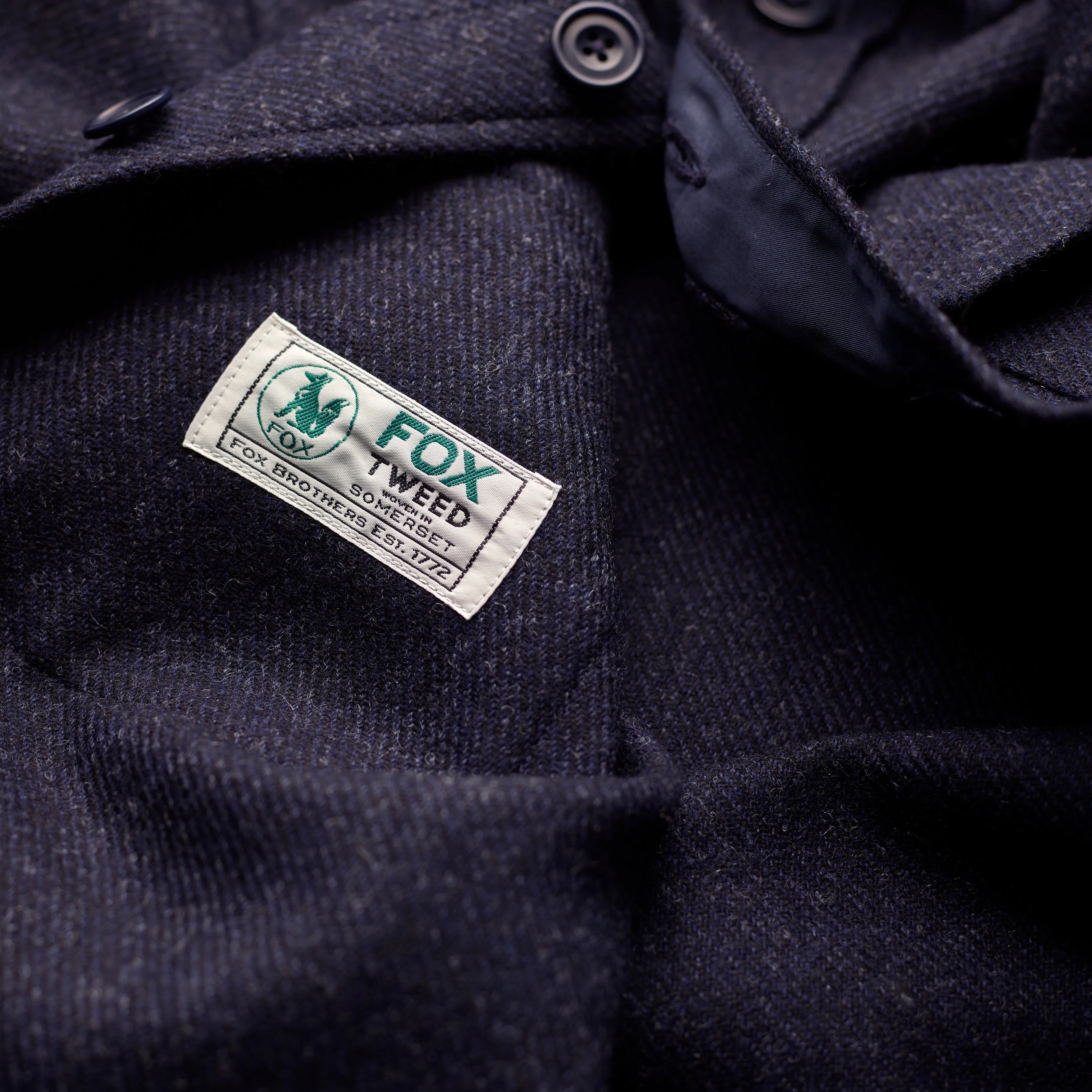 Char-Navy Fox Tweed Overshirt