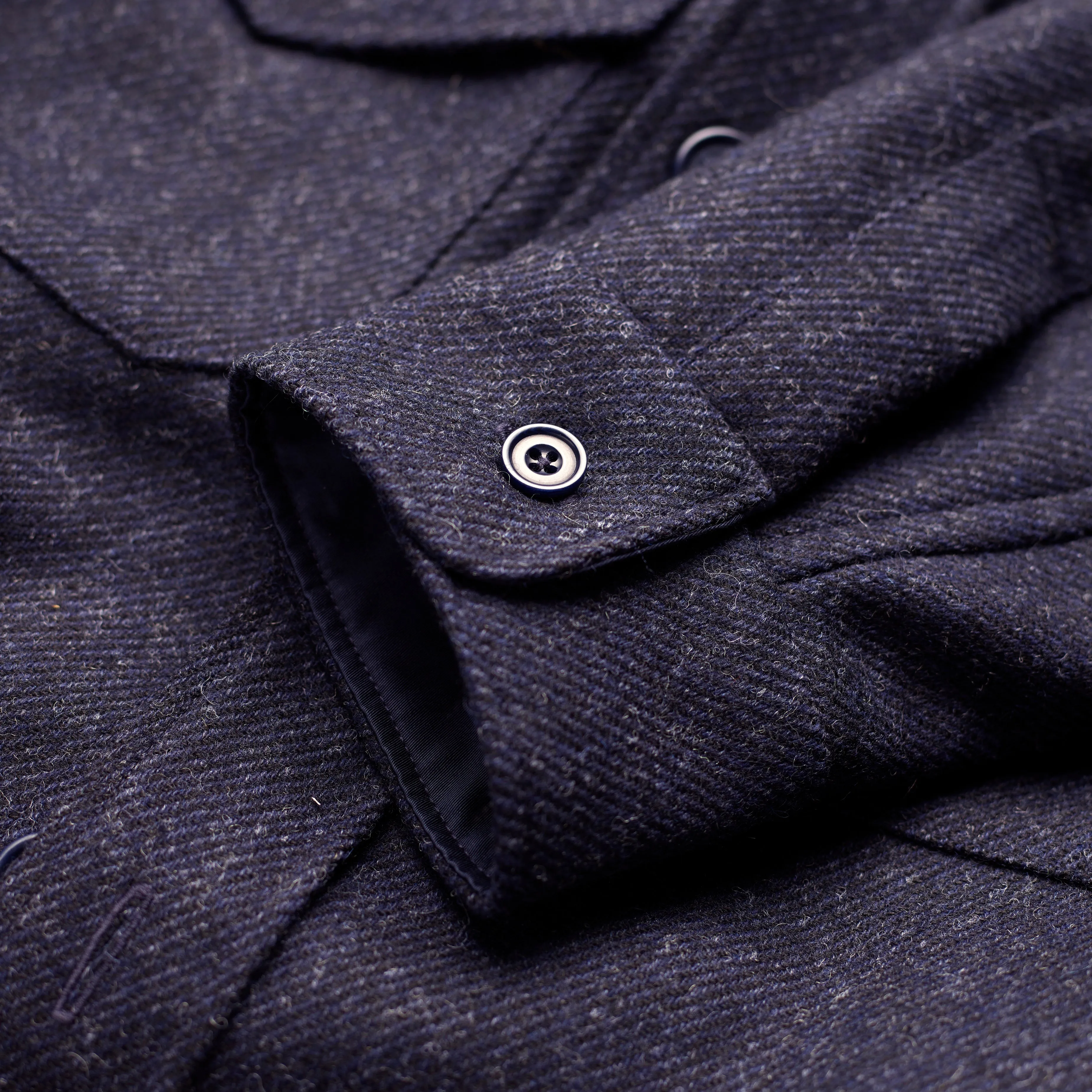 Char-Navy Fox Tweed Overshirt