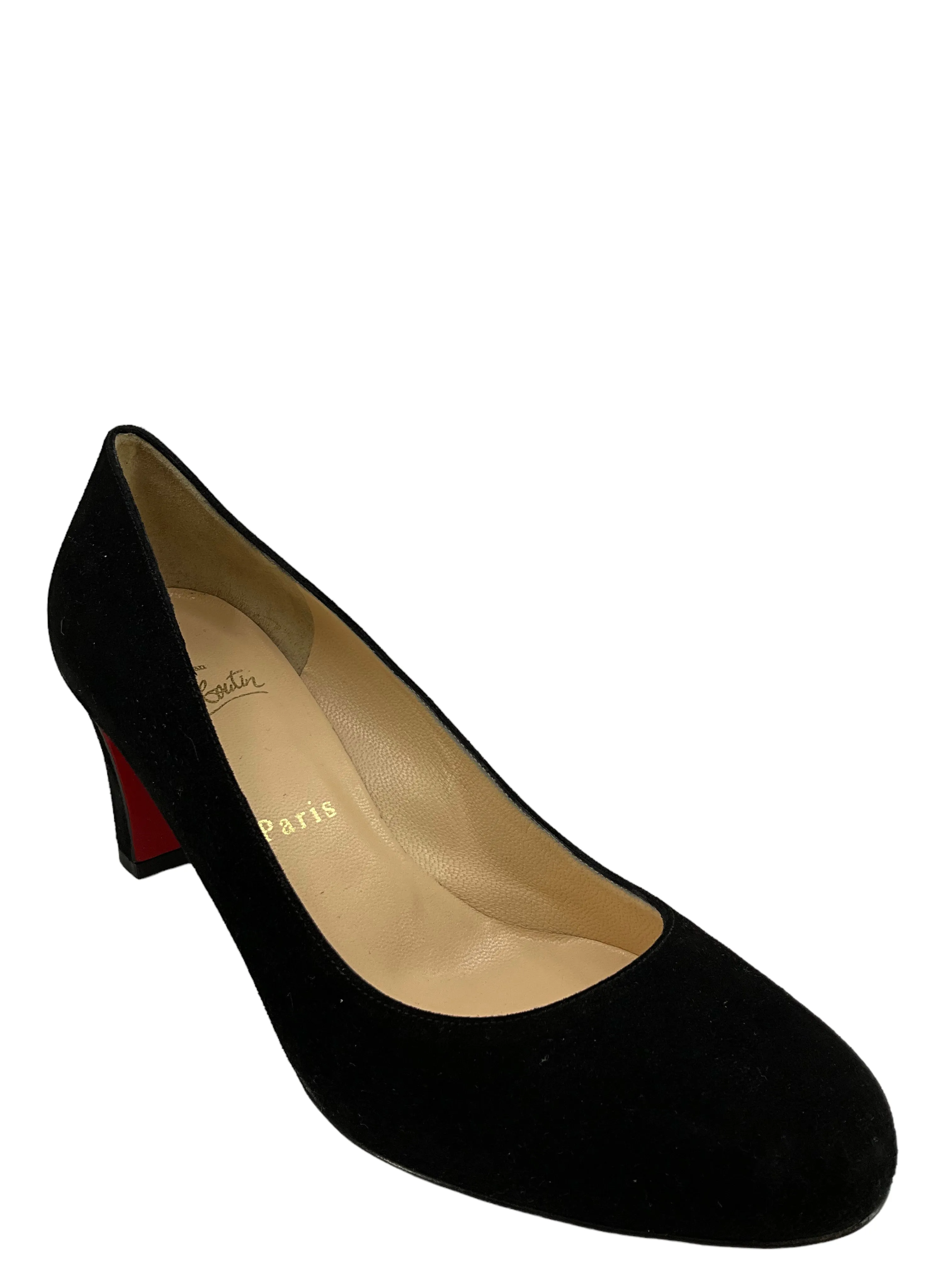 Christian Louboutin Black Suede Pumps 7.5