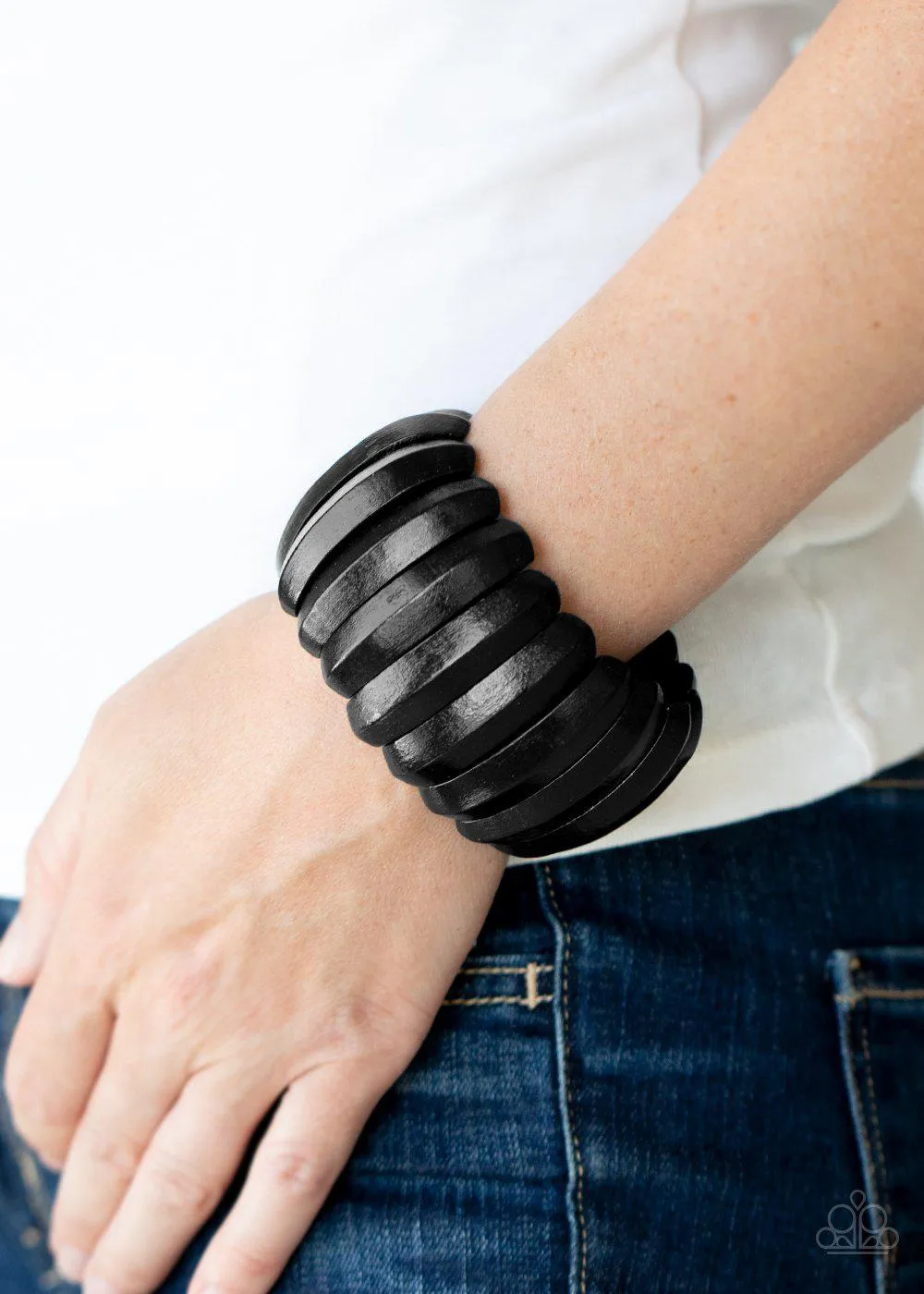 Colorfully Congo Black Wood Bracelet - Paparazzi Accessories