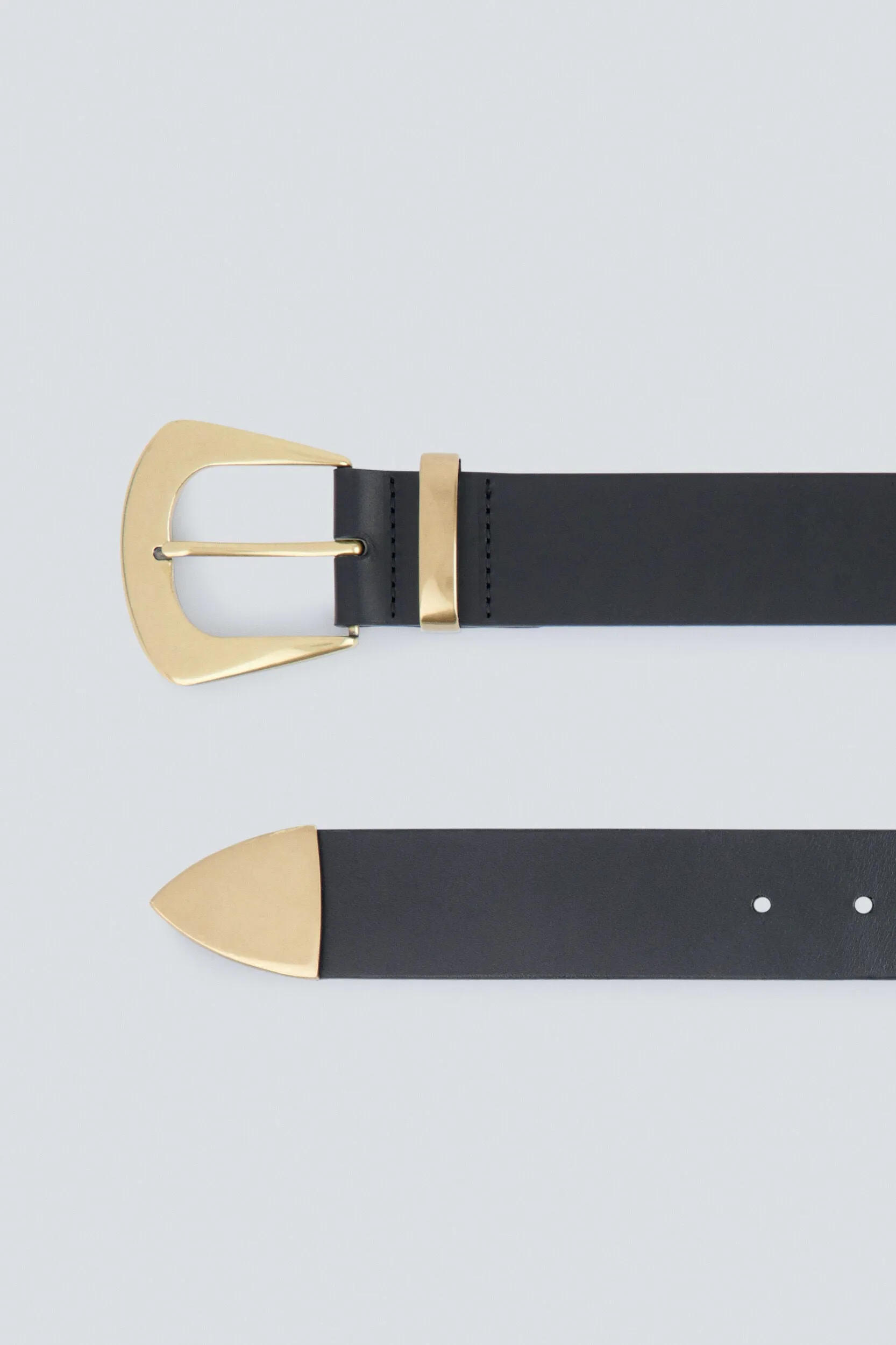 Copp Leather Belt in Black and Gold