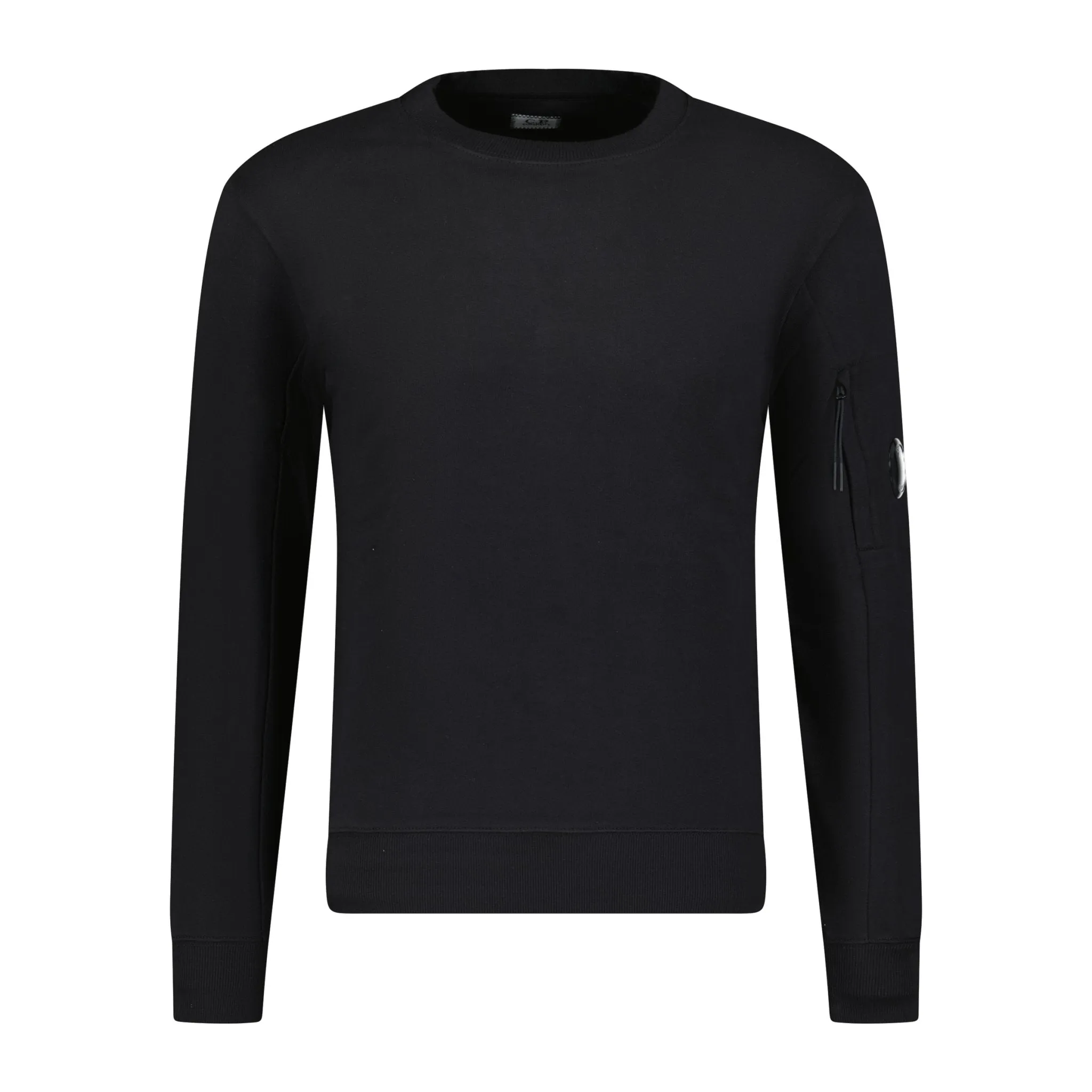 CP COMPANY DIAGONAL RAISED ARM LENS SWEATSHIRT BLACK