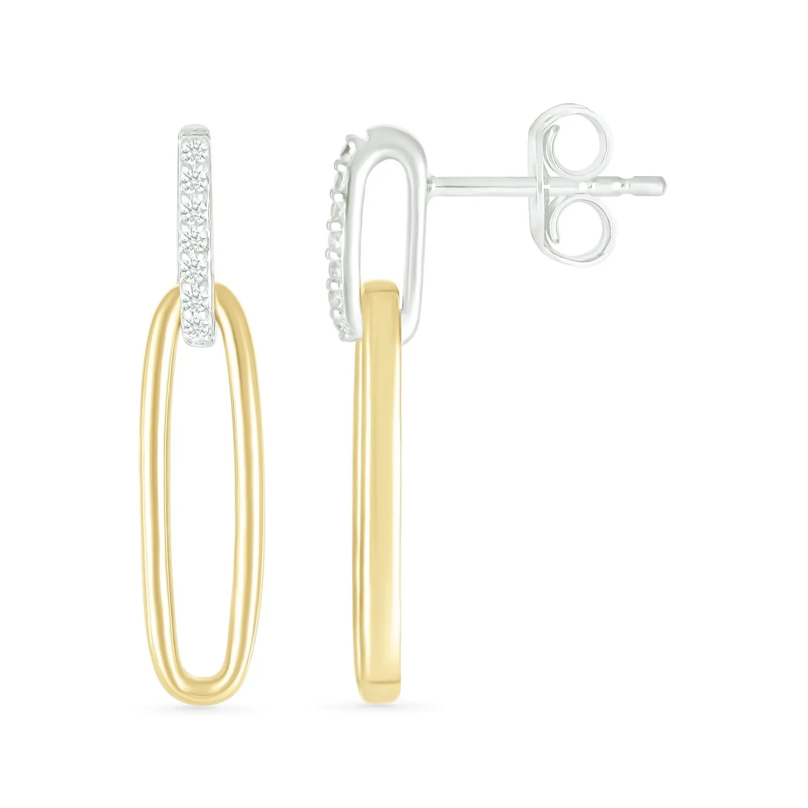 Dangling Paperclip Stud Earrings