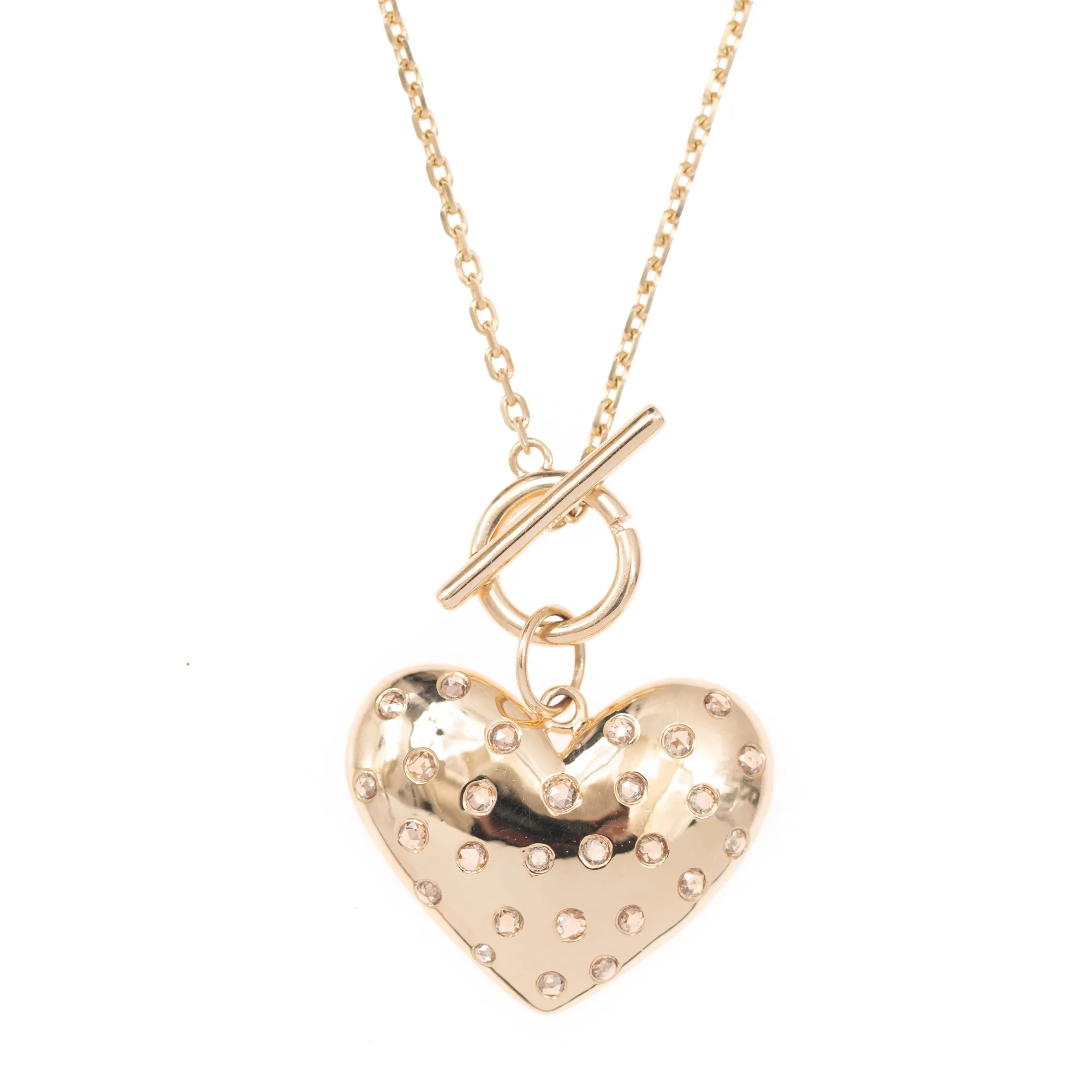 Diamond Dot Gold Heart Pendant