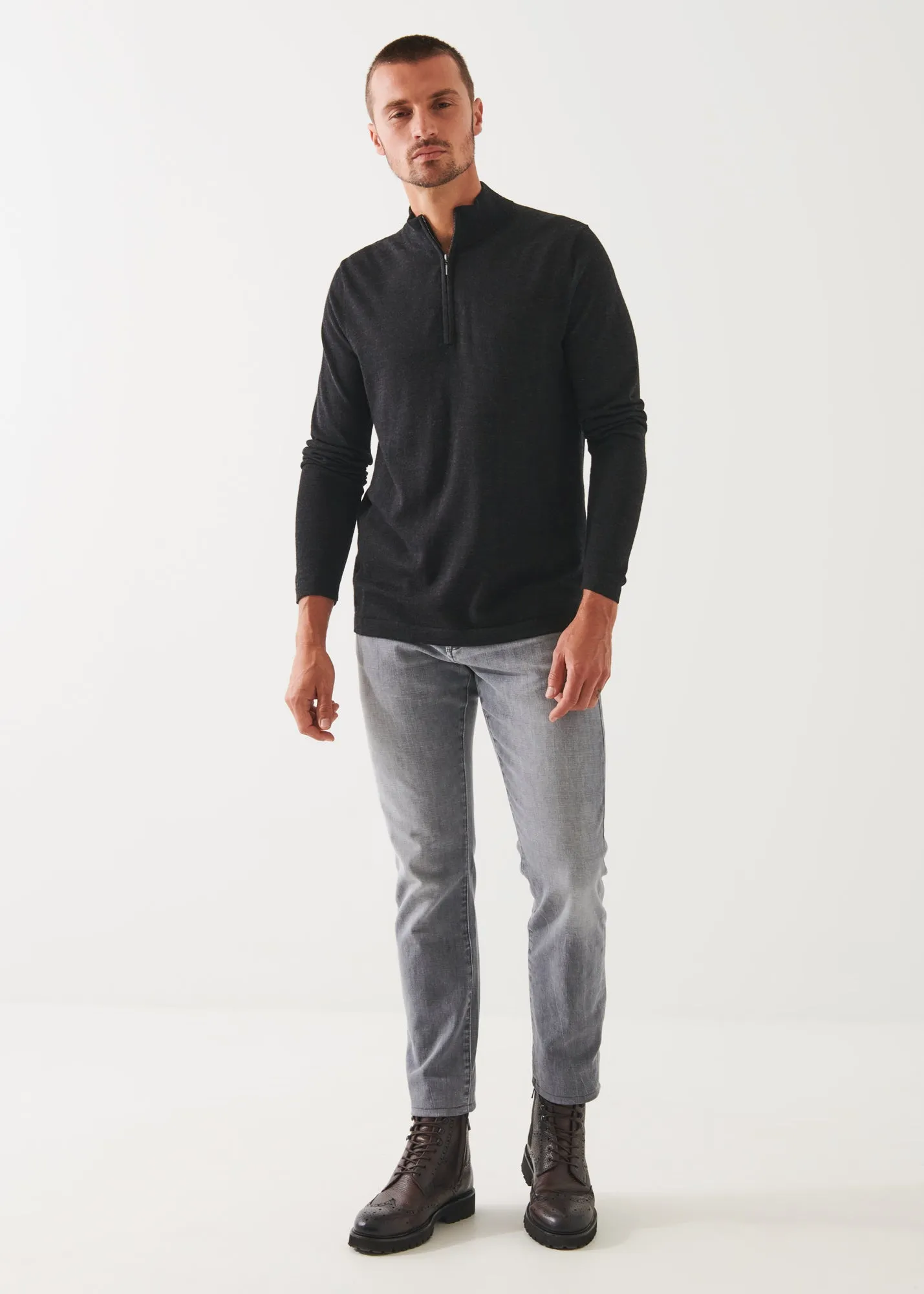 EXTRA-FINE MERINO QUARTER ZIP