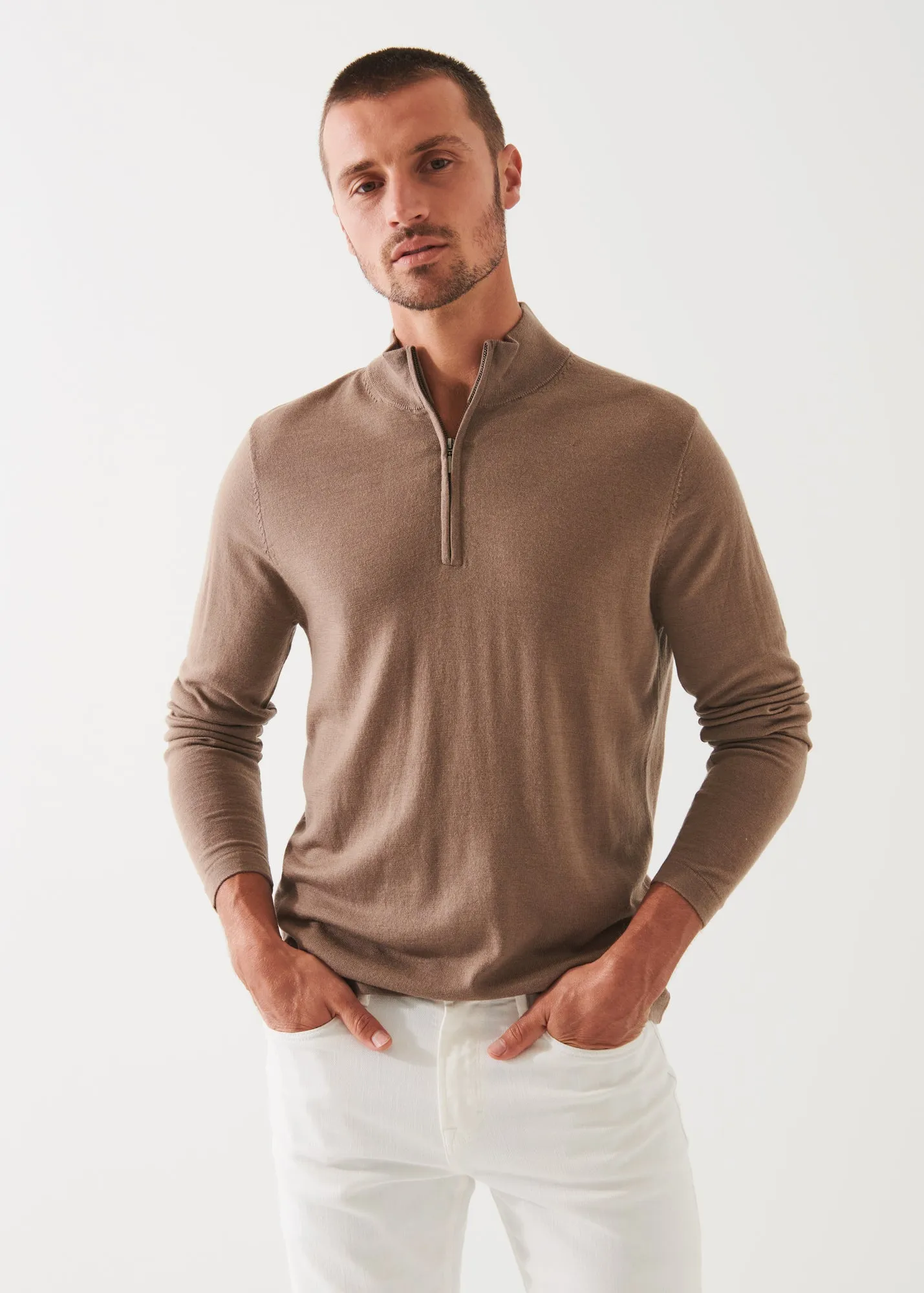 EXTRA-FINE MERINO QUARTER ZIP