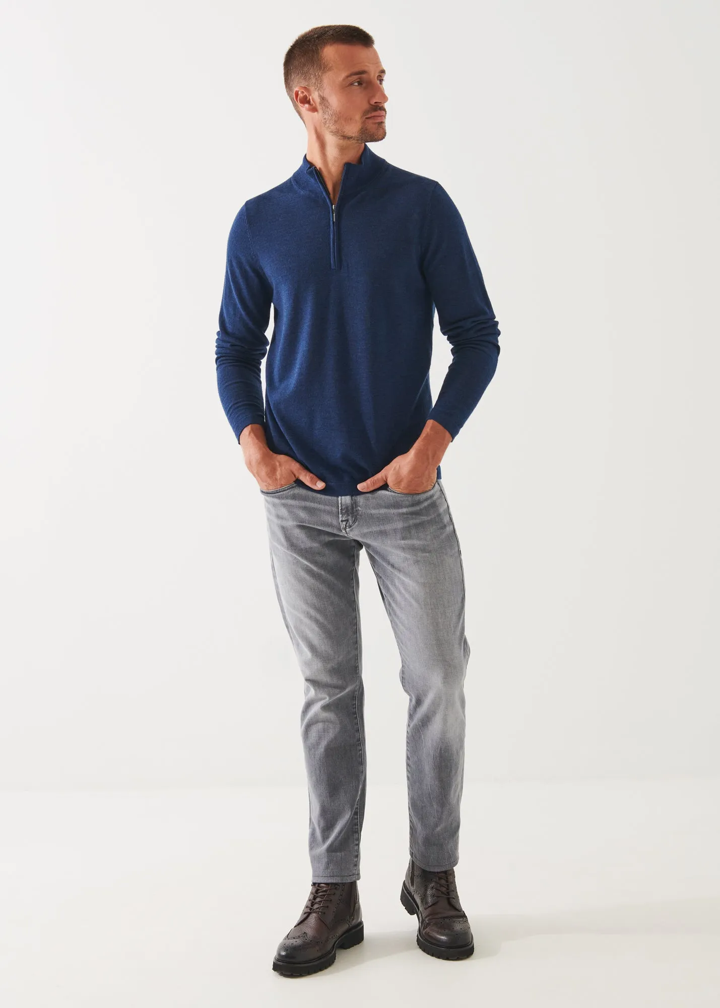 EXTRA-FINE MERINO QUARTER ZIP