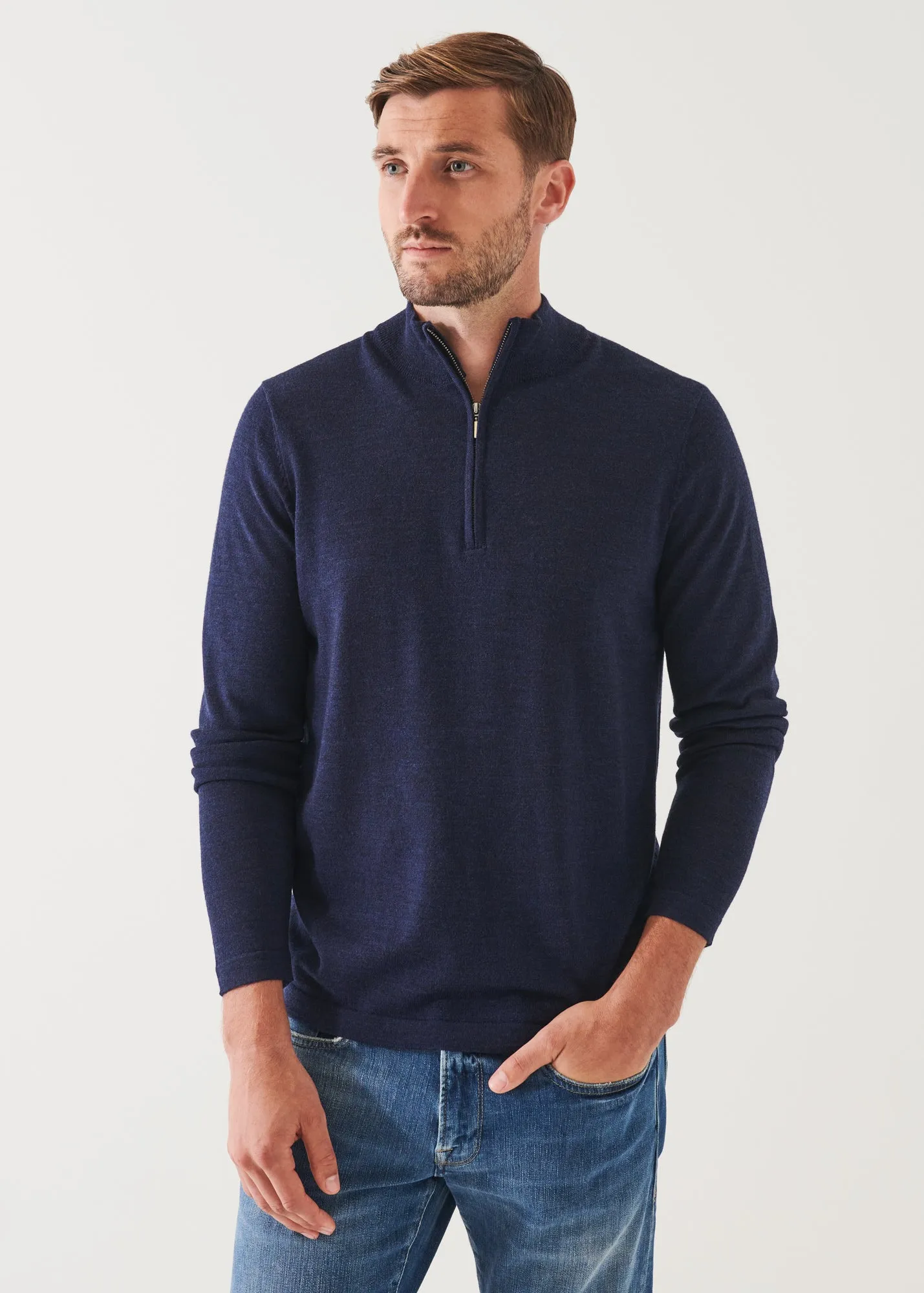 EXTRA-FINE MERINO QUARTER ZIP