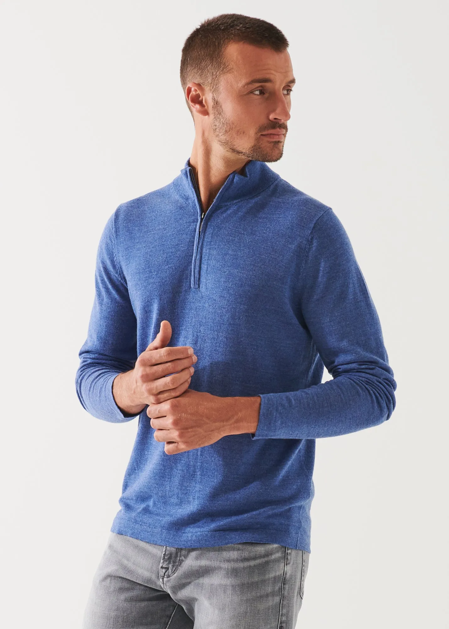 EXTRA-FINE MERINO QUARTER ZIP