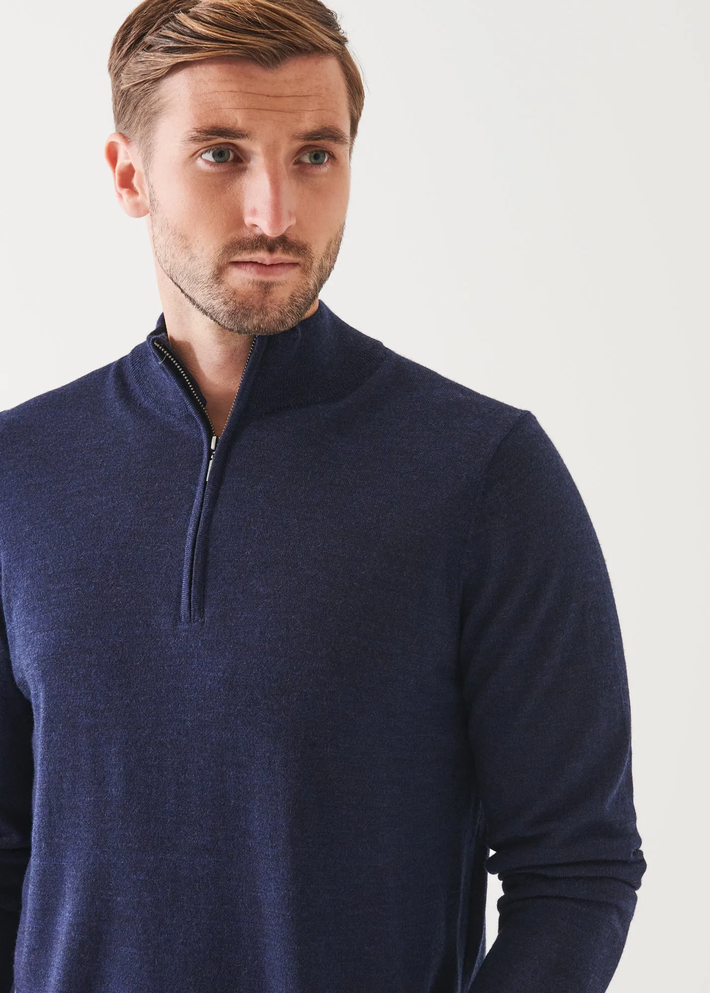 EXTRA-FINE MERINO QUARTER ZIP