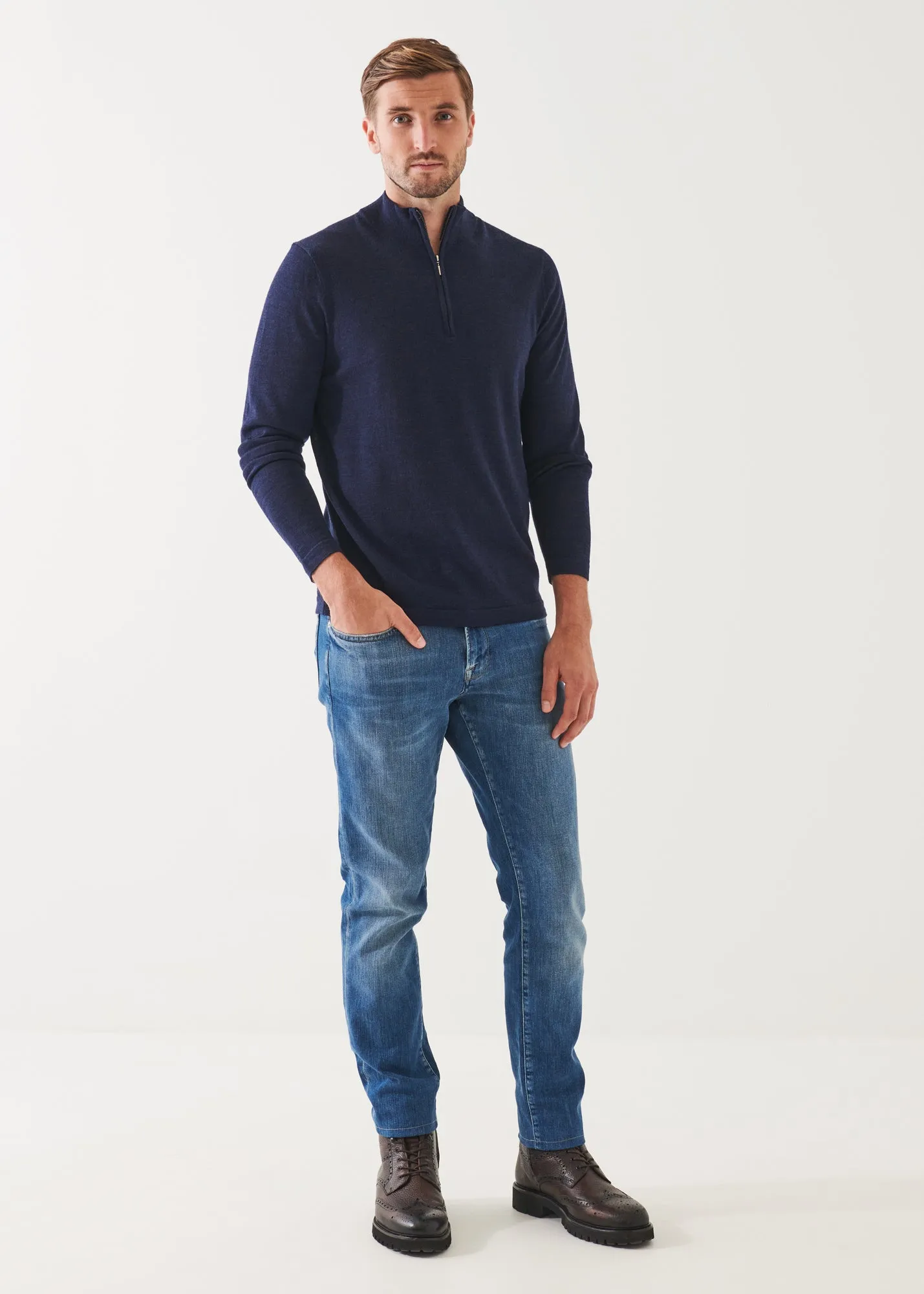 EXTRA-FINE MERINO QUARTER ZIP