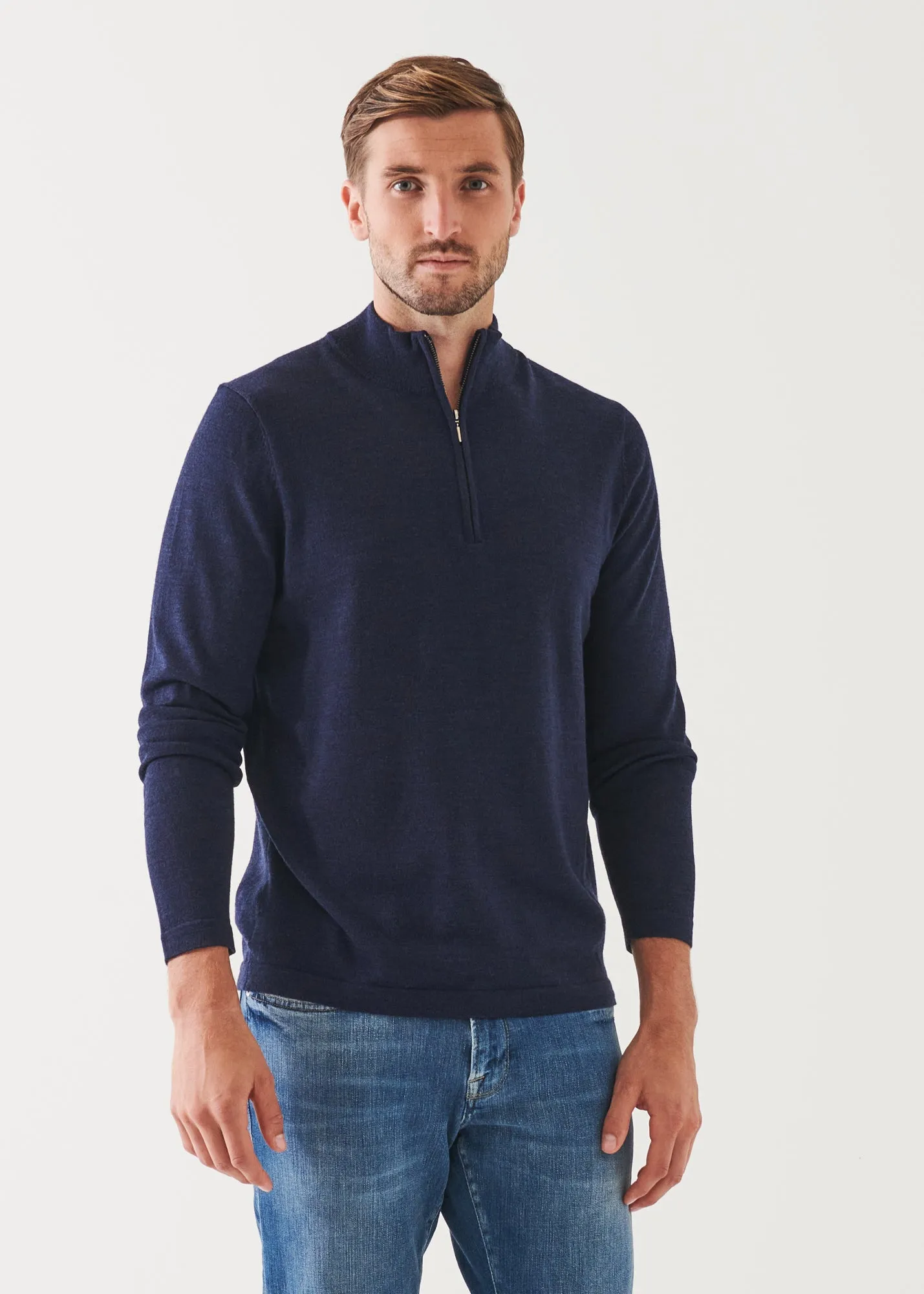 EXTRA-FINE MERINO QUARTER ZIP