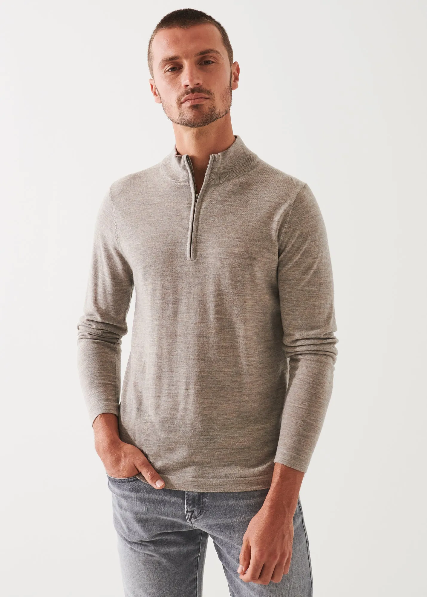 EXTRA-FINE MERINO QUARTER ZIP