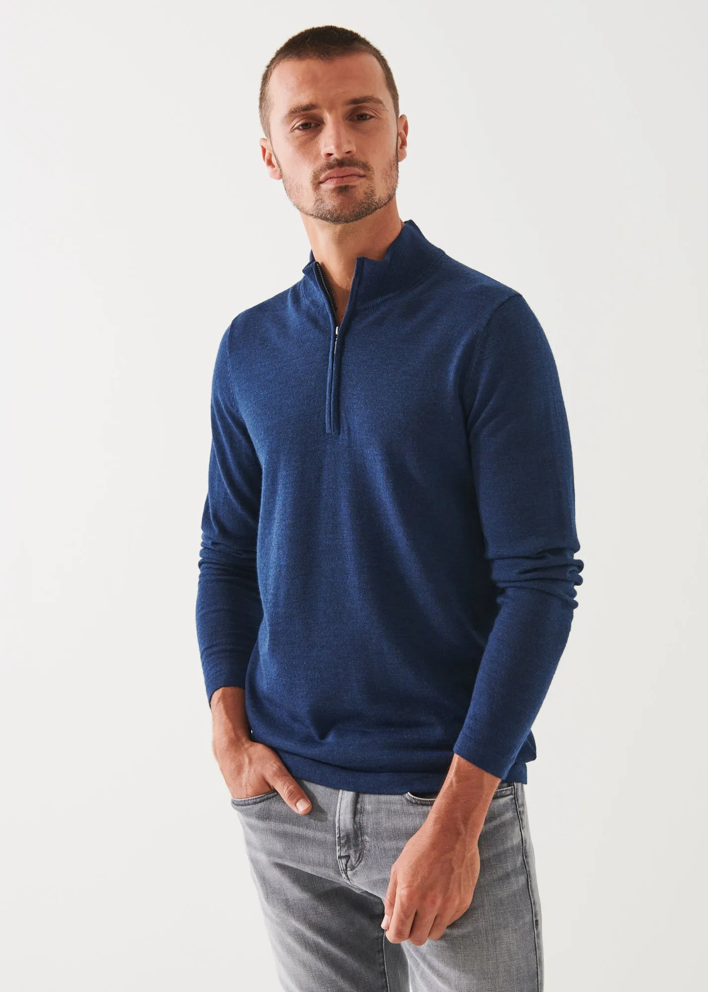 EXTRA-FINE MERINO QUARTER ZIP