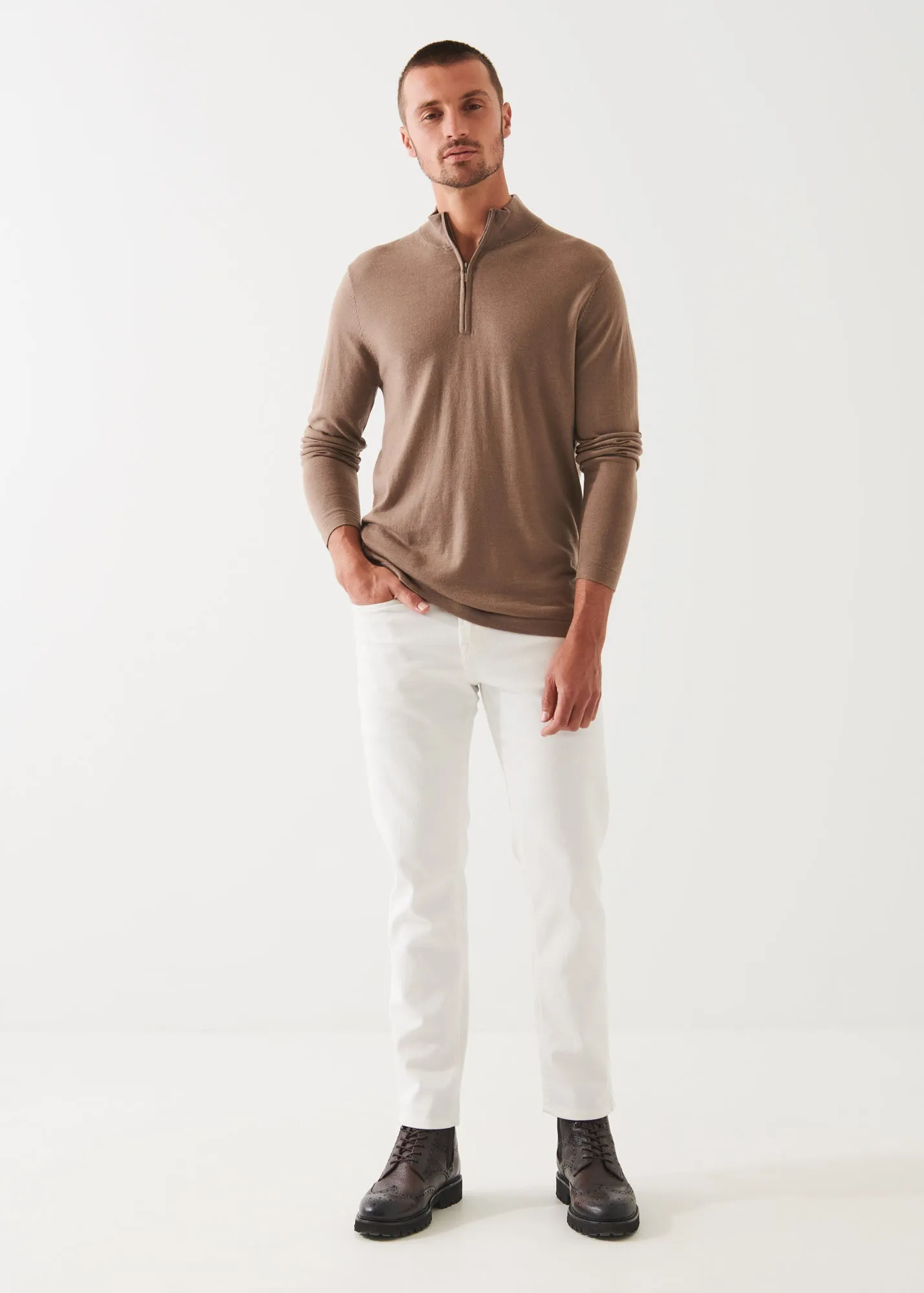 EXTRA-FINE MERINO QUARTER ZIP