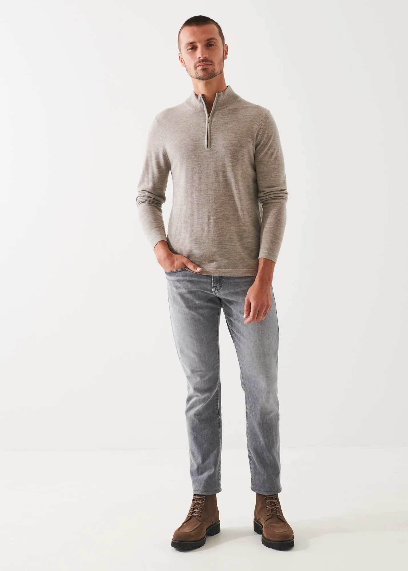 EXTRA-FINE MERINO QUARTER ZIP