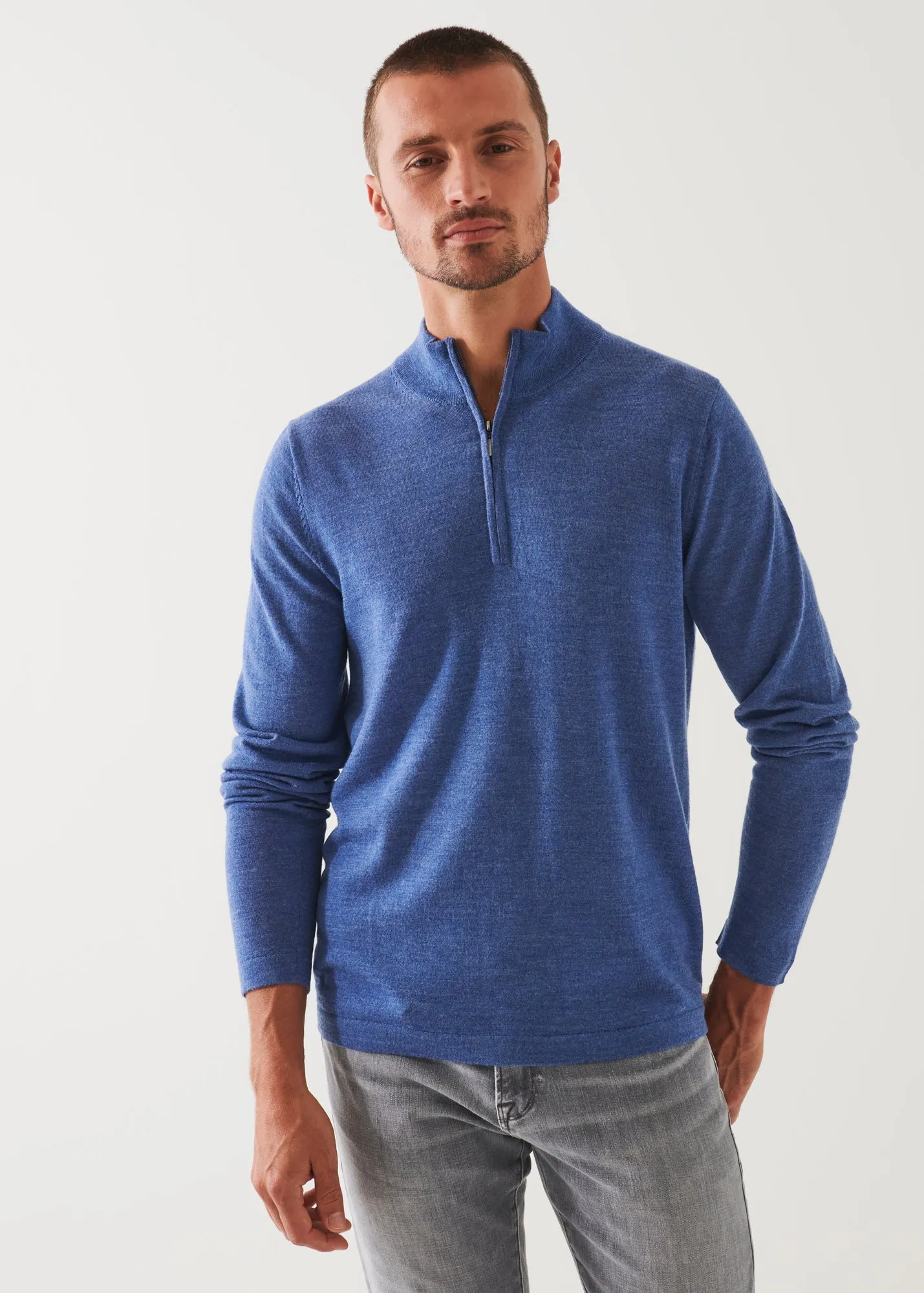 EXTRA-FINE MERINO QUARTER ZIP