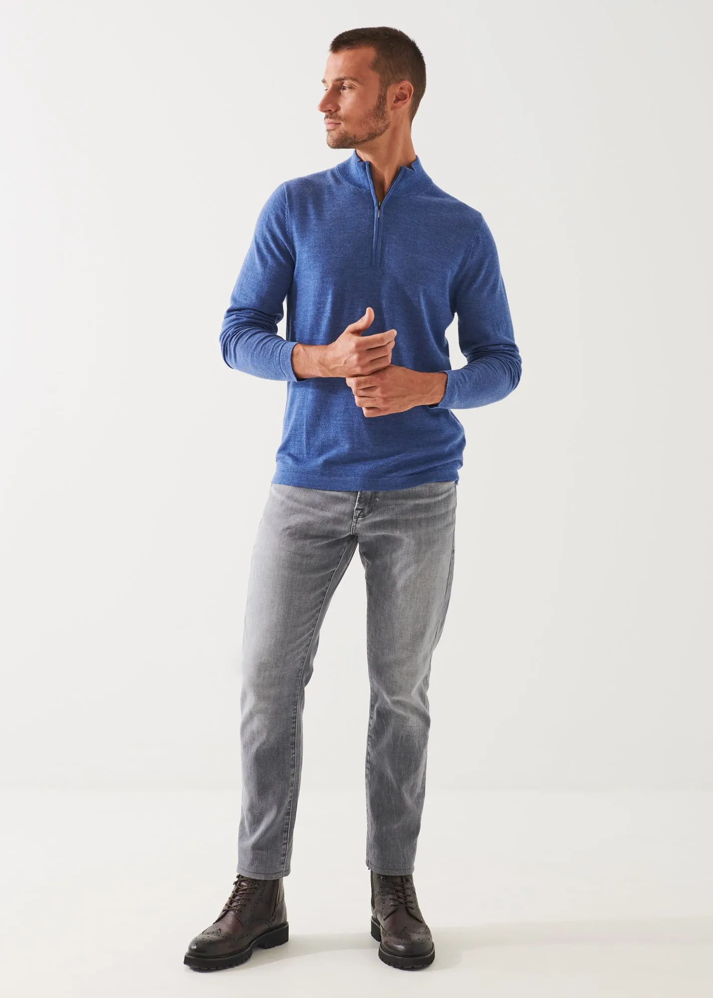 EXTRA-FINE MERINO QUARTER ZIP