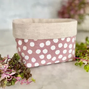 Fabric Box in Rose with White Spots