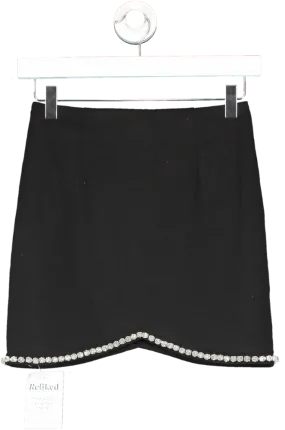 Fashion Nova Black Embellished Mini Skirt UK XS