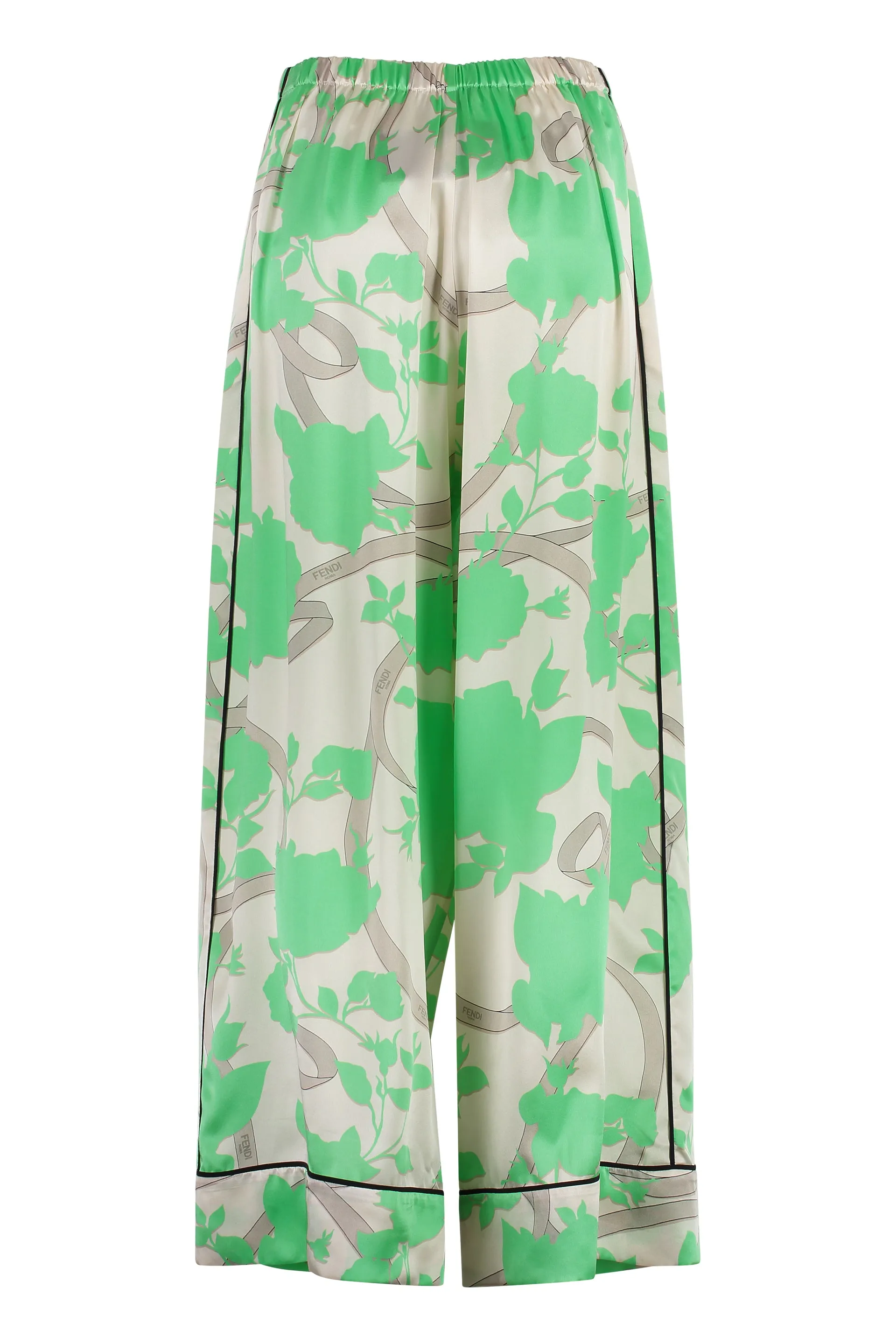 FENDI ROSES SILK TROUSERS