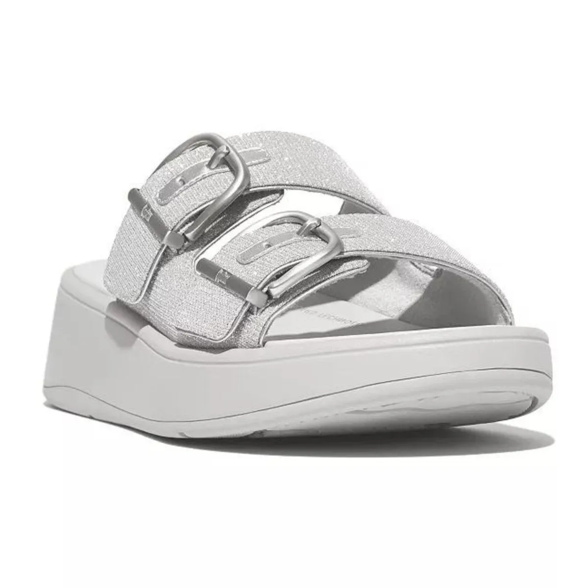 FitFlop Women's F-Mode Buckle Shimmer Silver