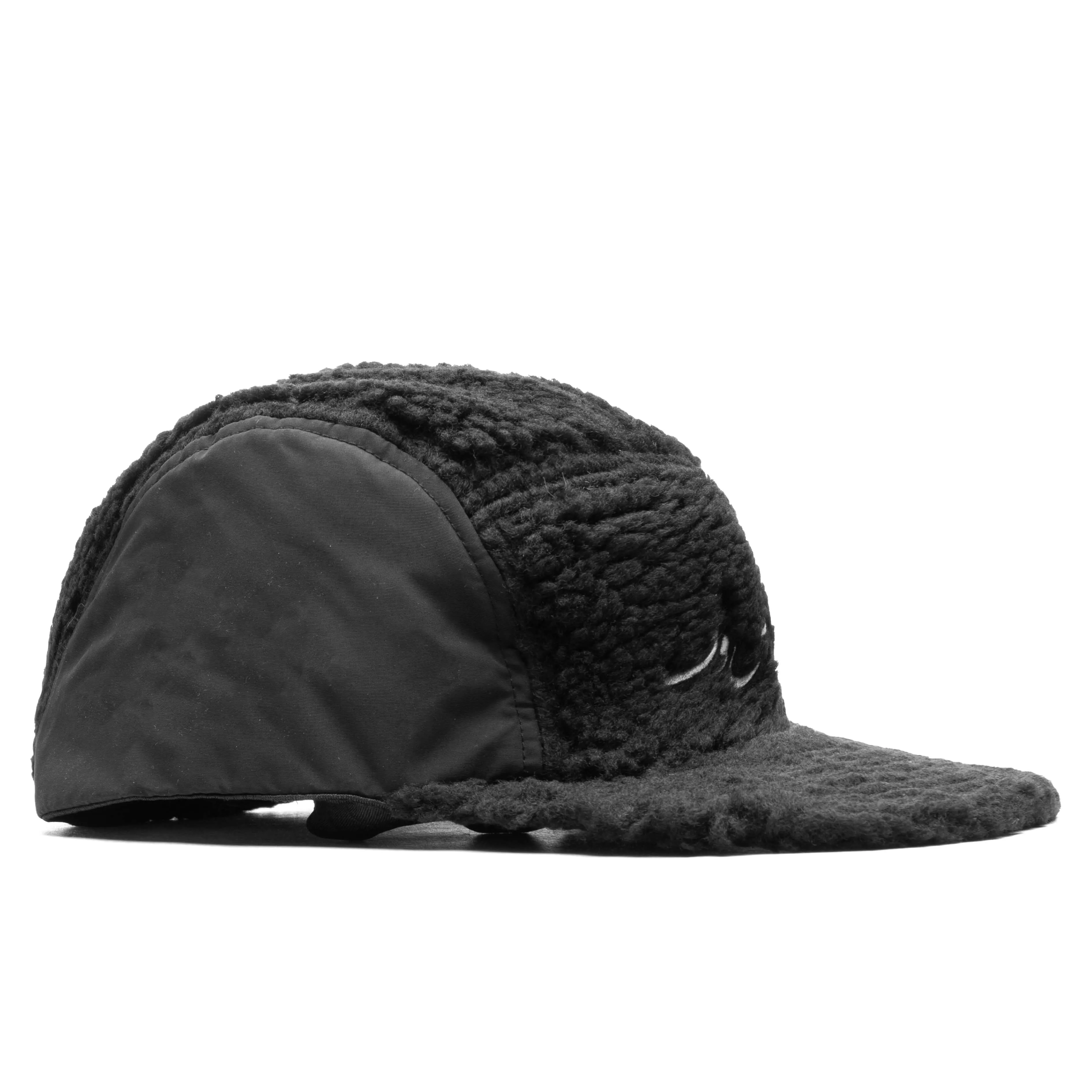 Fleece and Nylon Cap - Black